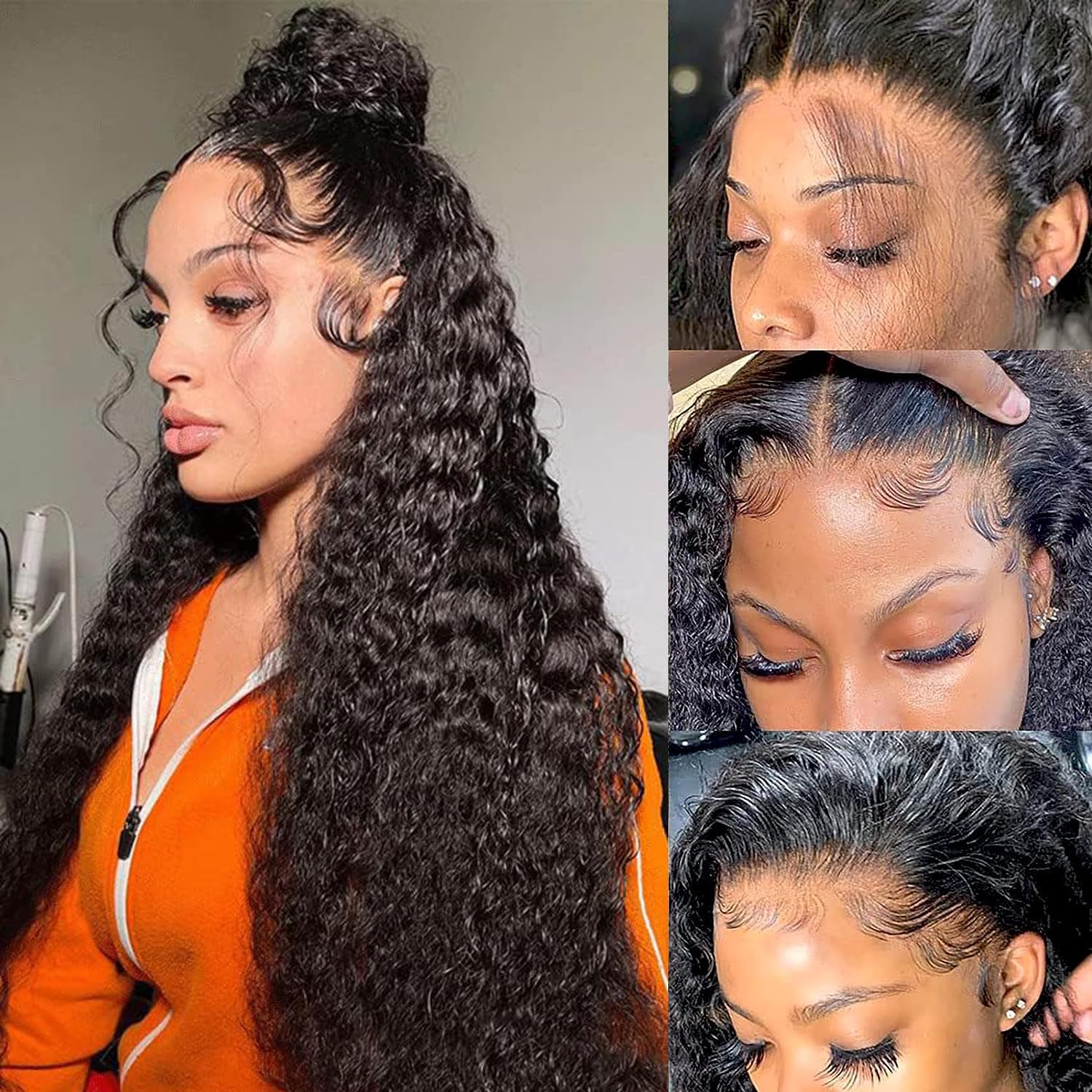 Lace Front Wigs Human Hair 180% Density 13X4 Wet And Wavy Water Curly Hd Lace Front Wigs Human Hair Wigs For Black Women Glueles
