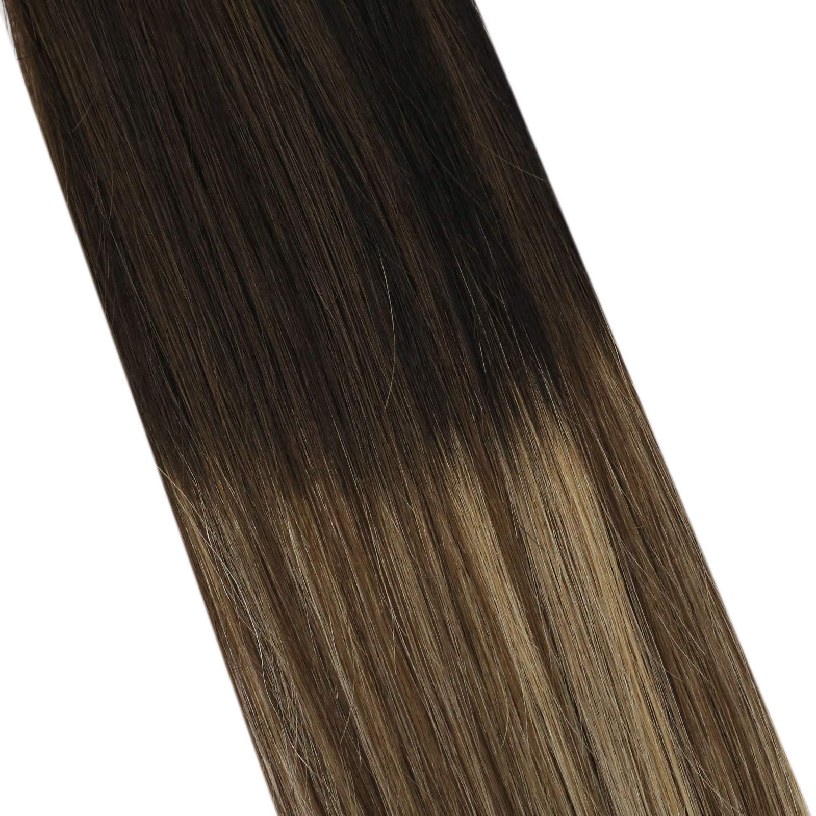 Sunny U Tip Hair Extensions Human Hair Black Ombre Dark Brown Balayage Ash Blonde Utip Hair Extensions Human Hair Blonde Utips K