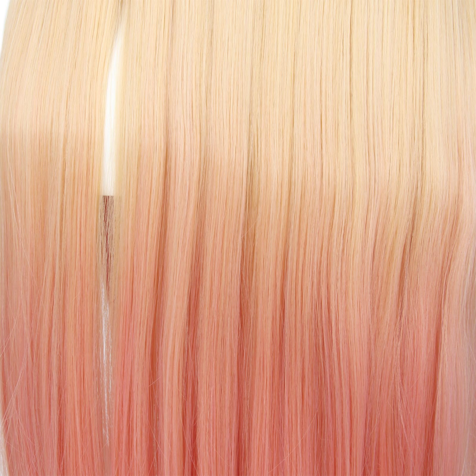 Linfairy Long Blonde Dye Pink Cosplay Wig Halloween Costume Wigs For Women