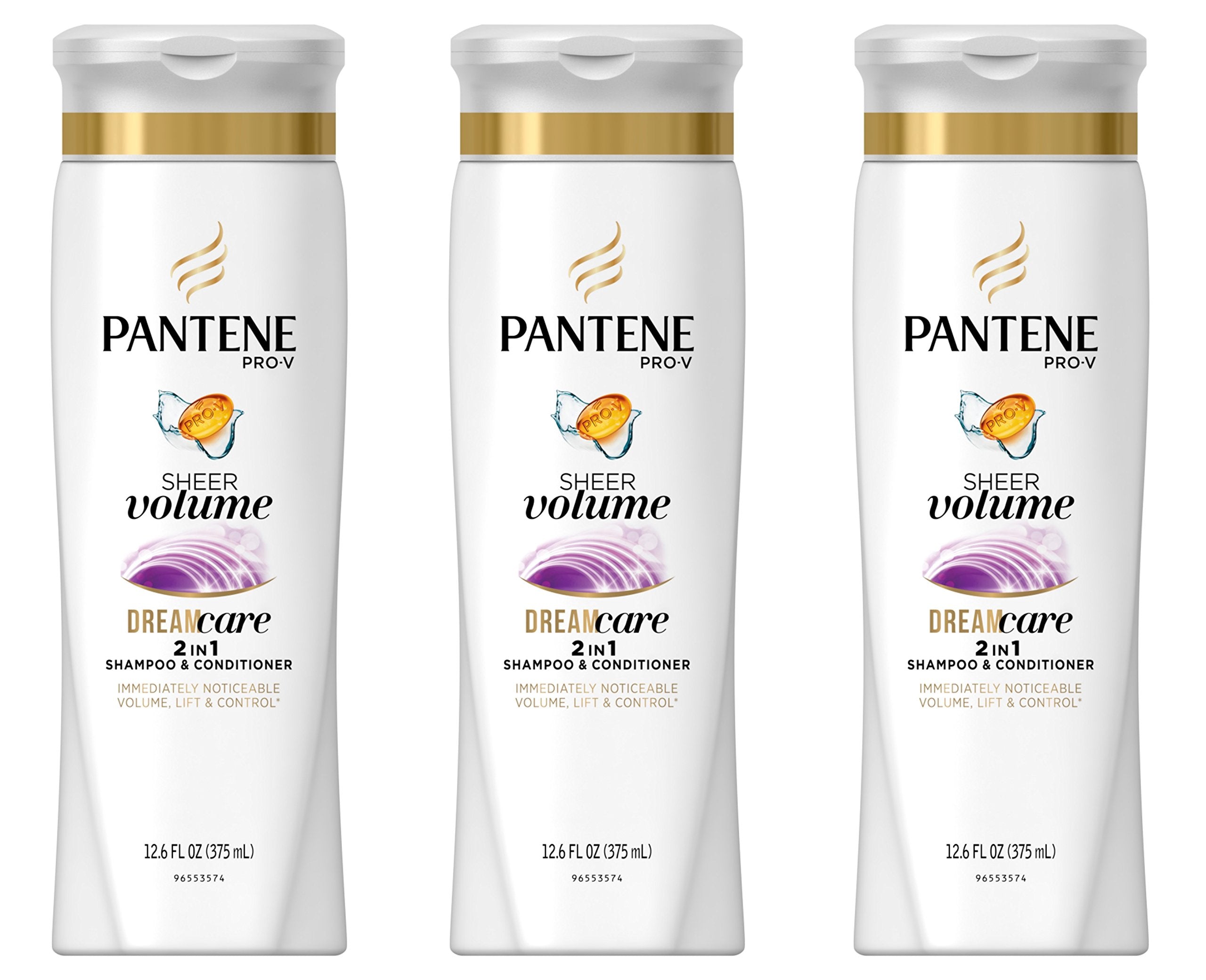 Pantene ProV Volume 2In1 Shampoo & Conditioner 12.6 Fl Oz (Pack of 3)