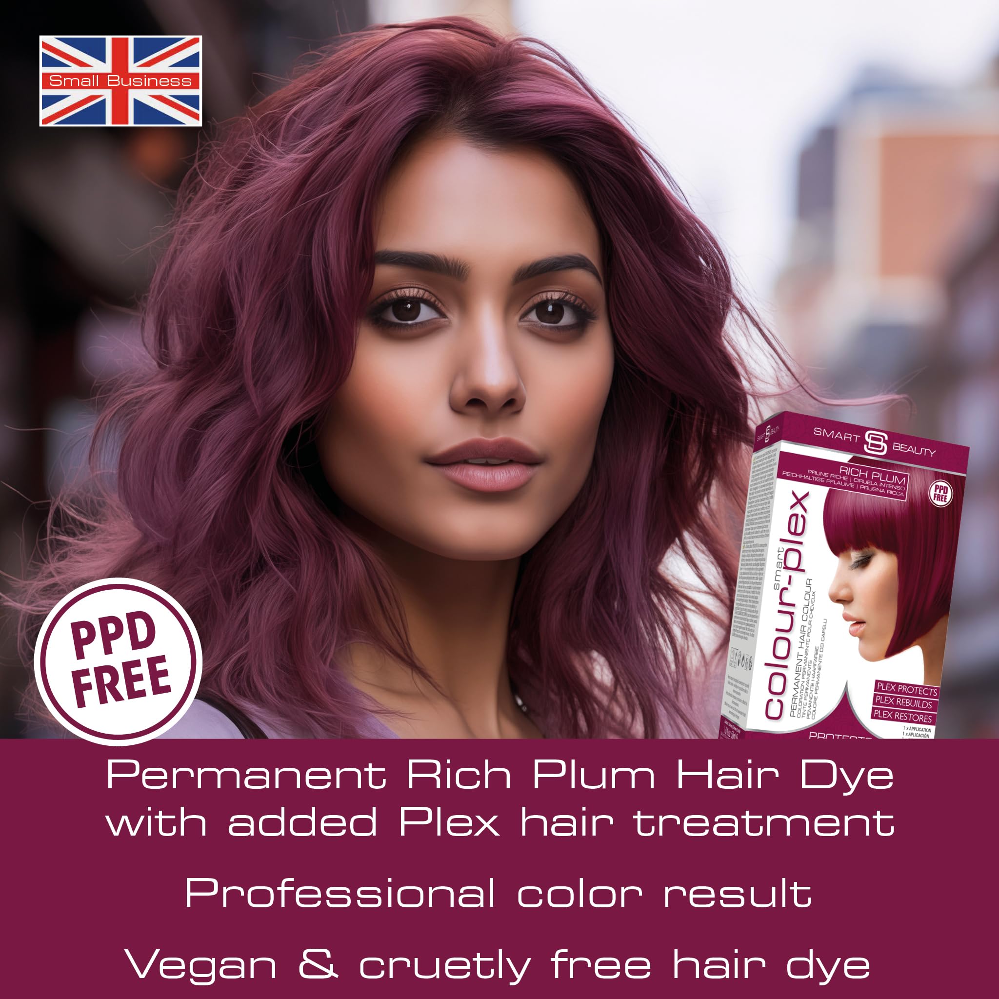 Plum Hair Dye Permanent with Plex Hair Anti-breakage Technology  PPD Free, Vegan & cruelty Free  Smart Beauty UK