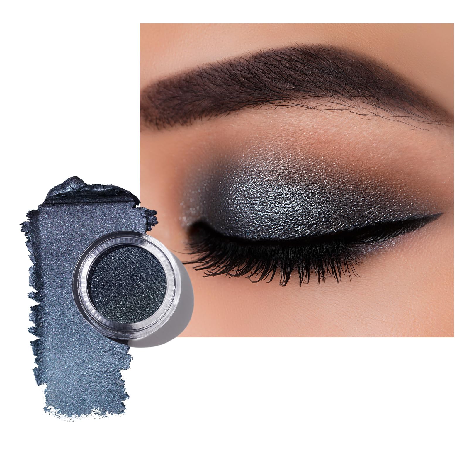 Oulac Grey Cream Eyeshadow, Waterproof Highly Pigmented Glitter Eye Shadow With Moisturizing Formula, Extremely Soft Creamy Text