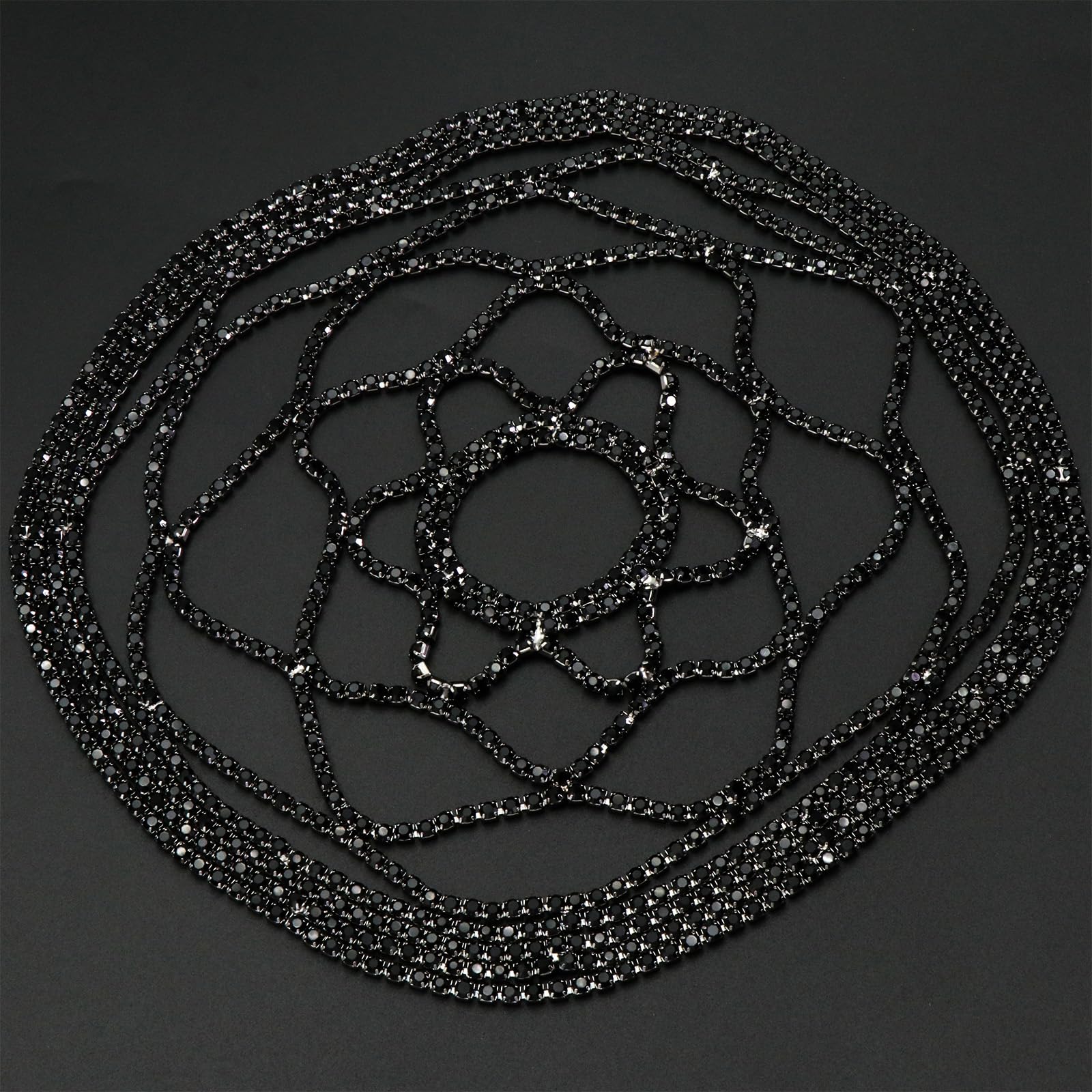 Naiska Black Crystal Rhinestone Headpieces Caps For Women Wedding Bride Crystal Head Chain 1920S Flapper Hair Headband Jewelry G