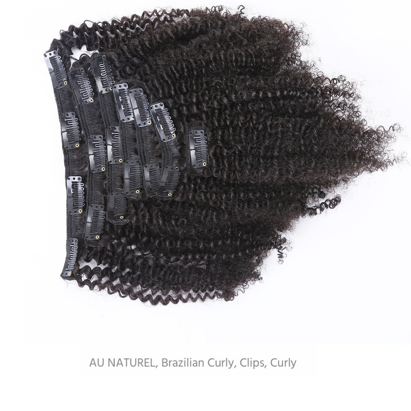 Afro Kinky Curly Clip In Human Remy Hair Extensions Brazilian Curly Clips Hair Extensions 4B 4C 8A Virgin Thick Natural Black Co