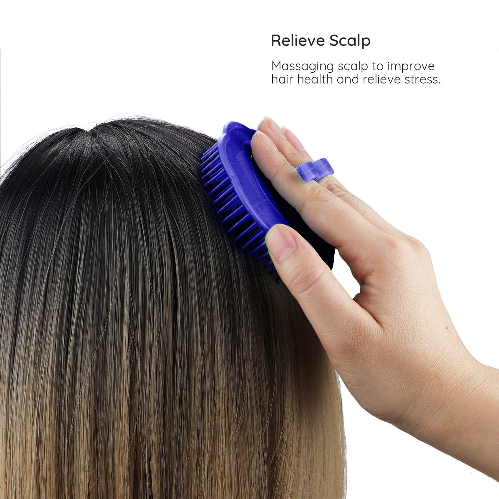 Segbeauty Palm Brush Hair, 4Pcs Scalp Massage Shampoo Brushes, Hair Brushes Men Beard Comb, Shampoo Deep Cleaning Scalp Scrubber