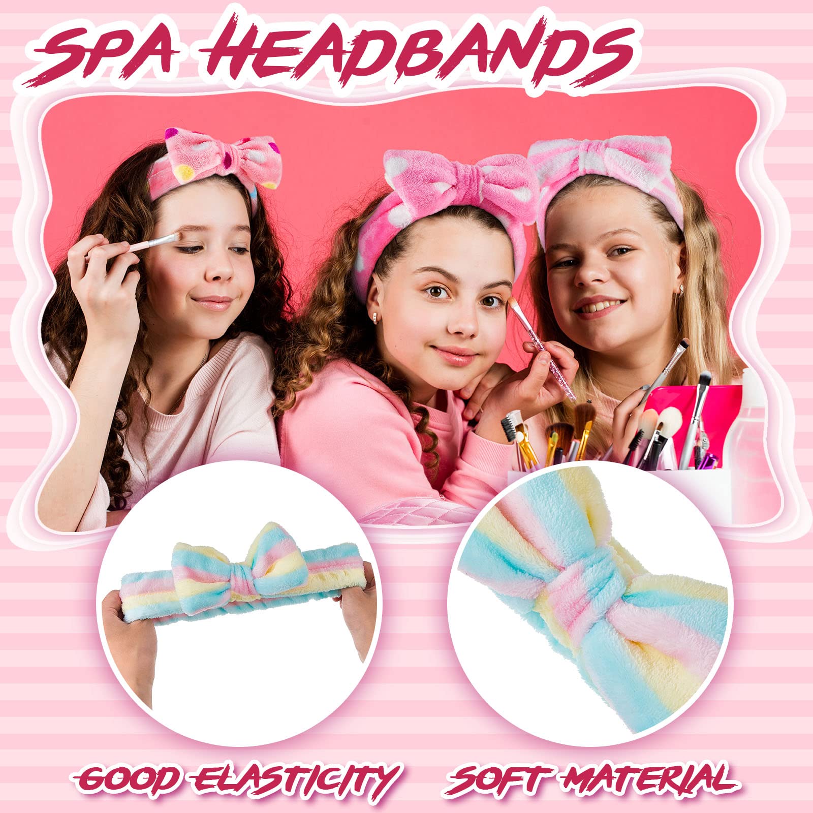 18 Pcs Spa Party Supplies For Girls 6 Satin Kimono Robe 6 Spa Headband 6 Disposable Foam Pedicure Slippers For Flower Girl Kid S