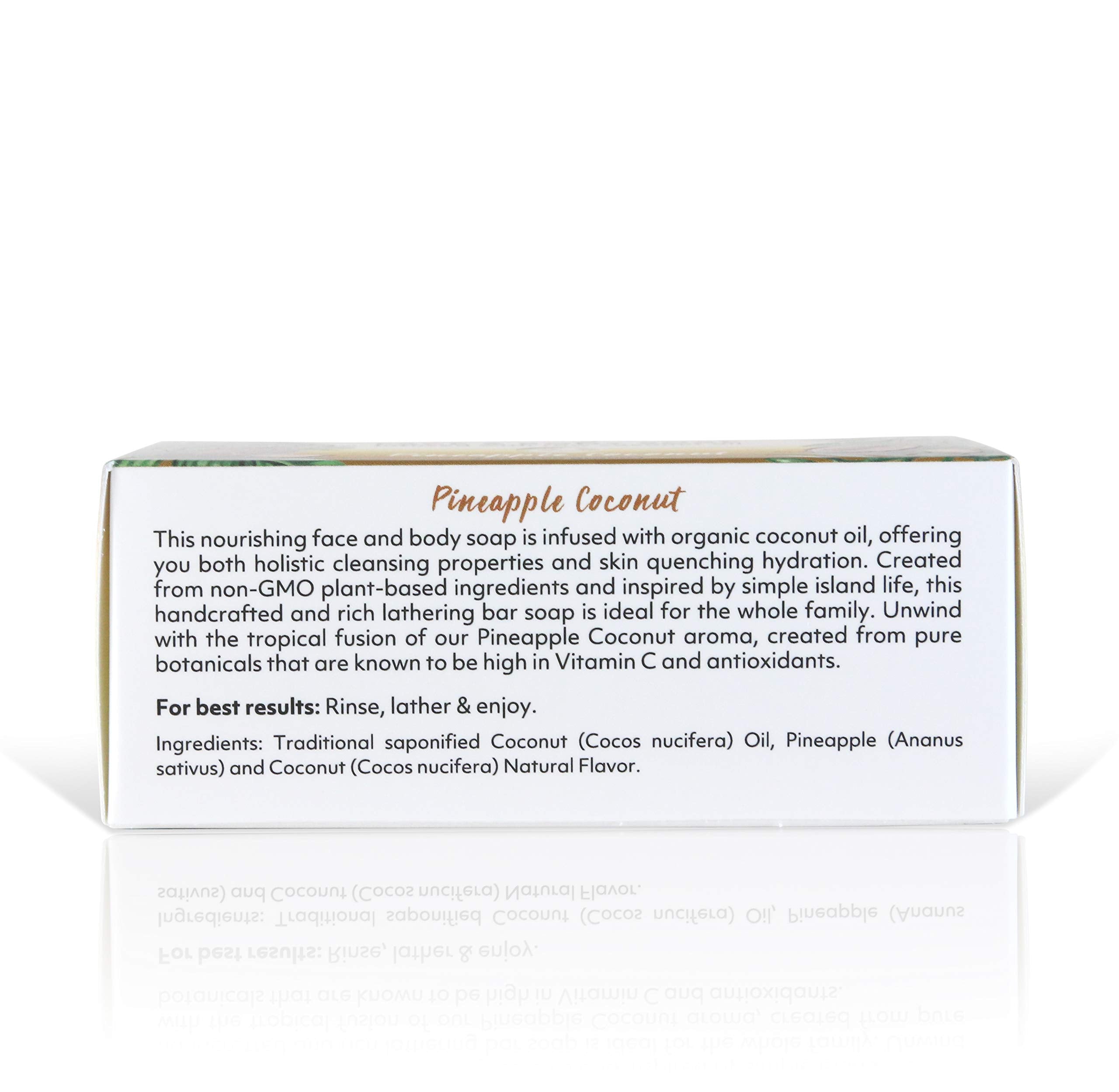 Coco Fiji Soap Bar for Face and Body Infused With Organic Coconut Oil, Pineapple Coconut Essential Oil, Natural Soap for Moistur