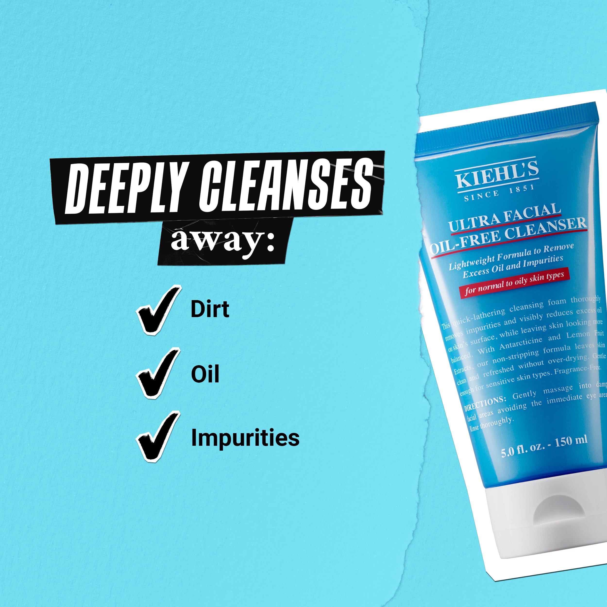 Kiehls Ultra Facial Oil-Free Cleanser For Normal To Oily Skin Types Unisex Cleanser 5 Oz