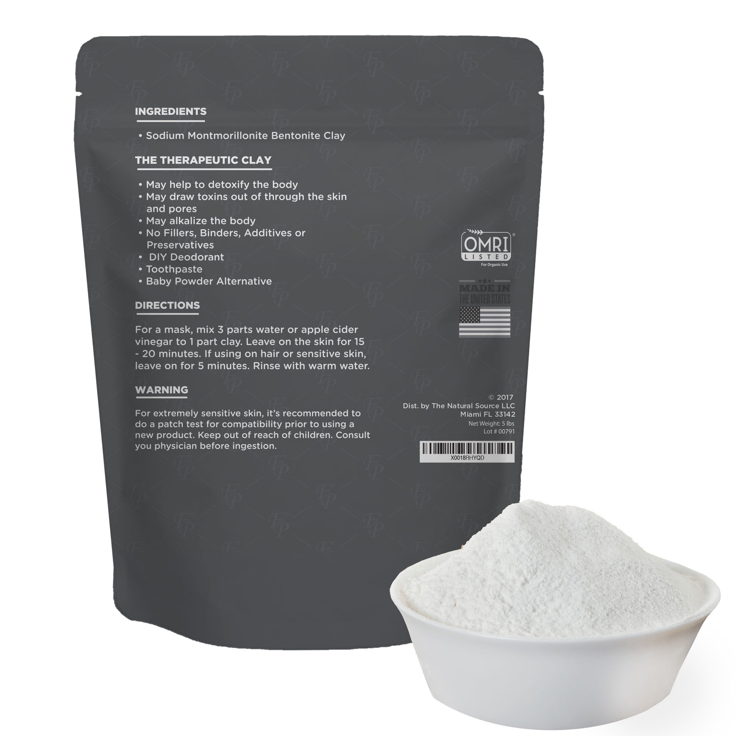 Fossil Power Bentonite Clay Food Grade Powder 2 Lb - Pure & Natural For Toothpaste, Detox, And More - Heal Damaged Skin - Diy Cl