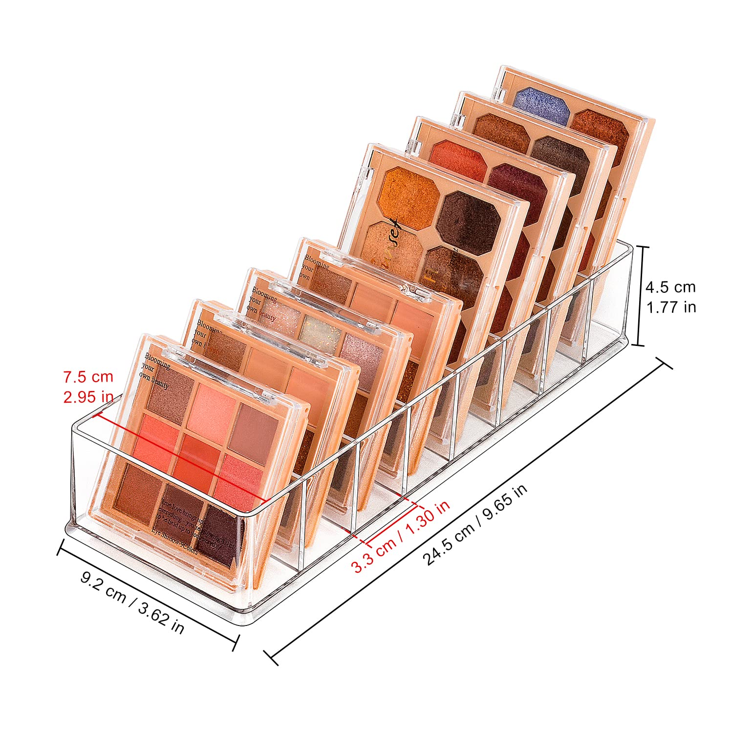 Jesslab Acrylic Organizer, 8 Cube Sections Makeup Organizer For Drawer, Makeup Organizer For Vanity, Countertop, Bathroom, Kitch