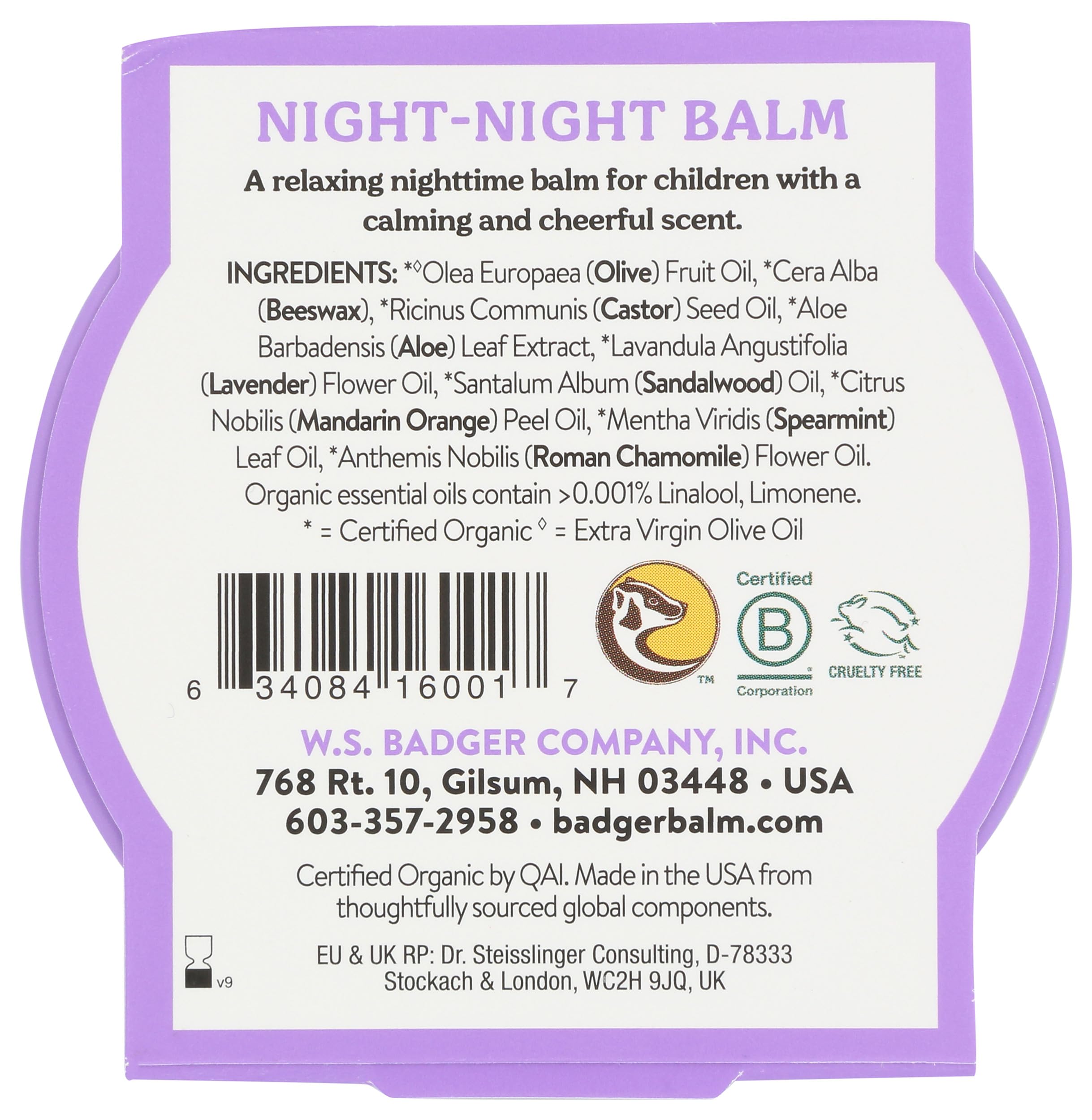 Badger Organic Badger Night Night Balm, 2 OZ