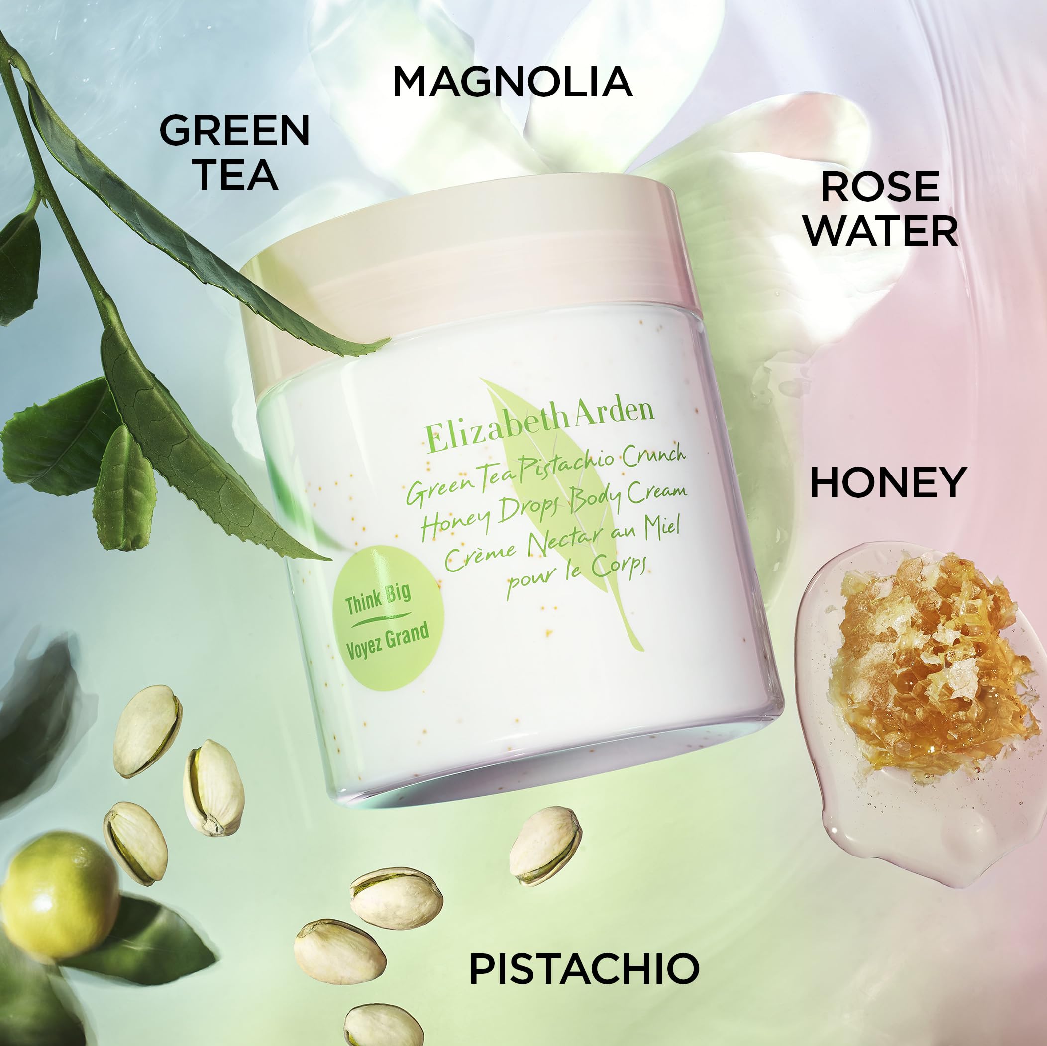 Elizabeth Arden Green Tea Pistachio Crunch Honey Drops Body Cream, Moisturizer for Dry Skin, Use Day or Night, Softens and Moist