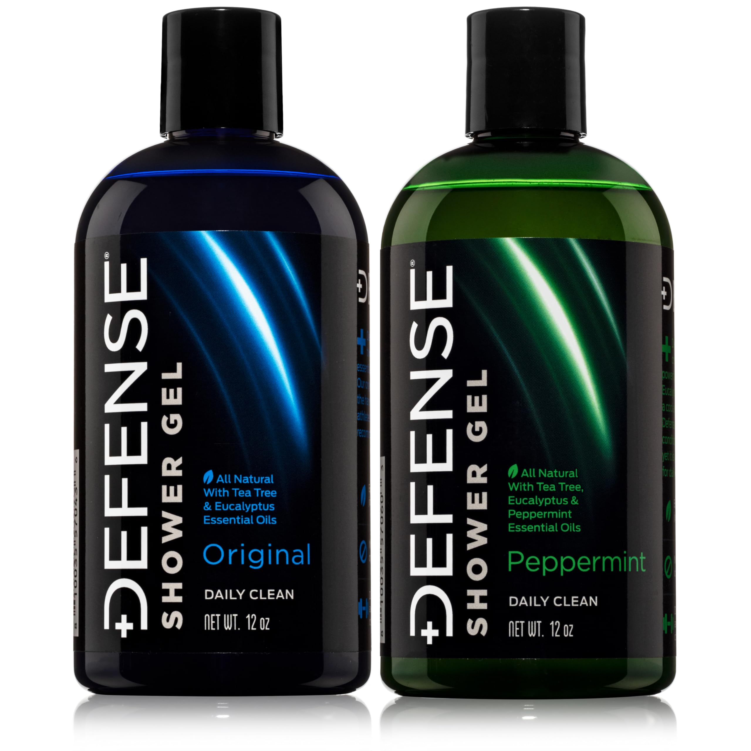 Defense Soap Organic Peppermint + Tea Tree Body Wash Combo | All Natural Shower Gel With Tea Tree Oil, Eucalyptus Oil. Wrestling