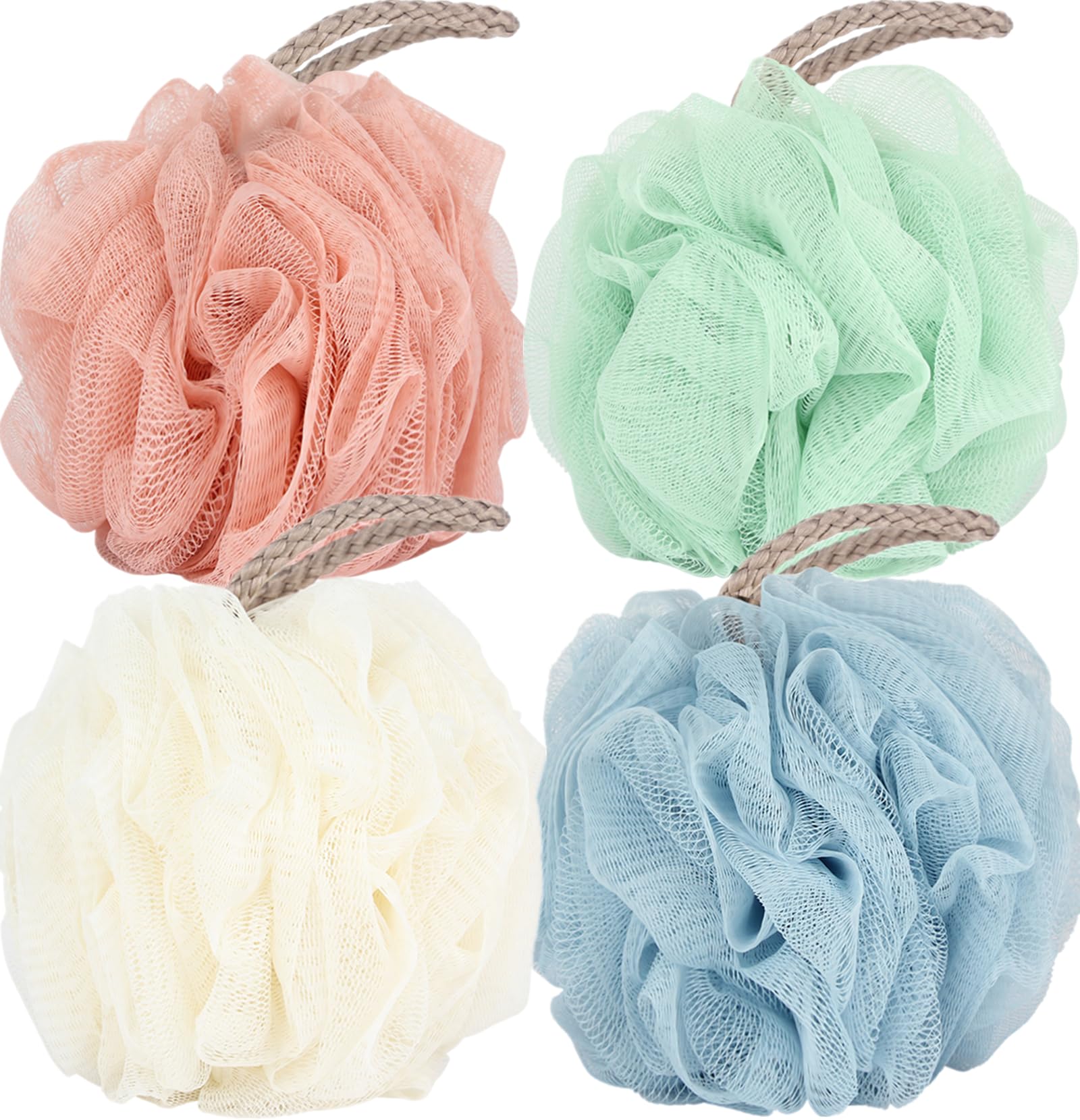 Fu Store Loofah Sponge Shower Loofahs 50G Bath Sponges Mesh Balls 4 Colors For Body Wash Back Scrubber Bathroom Men Women - 4 Pa
