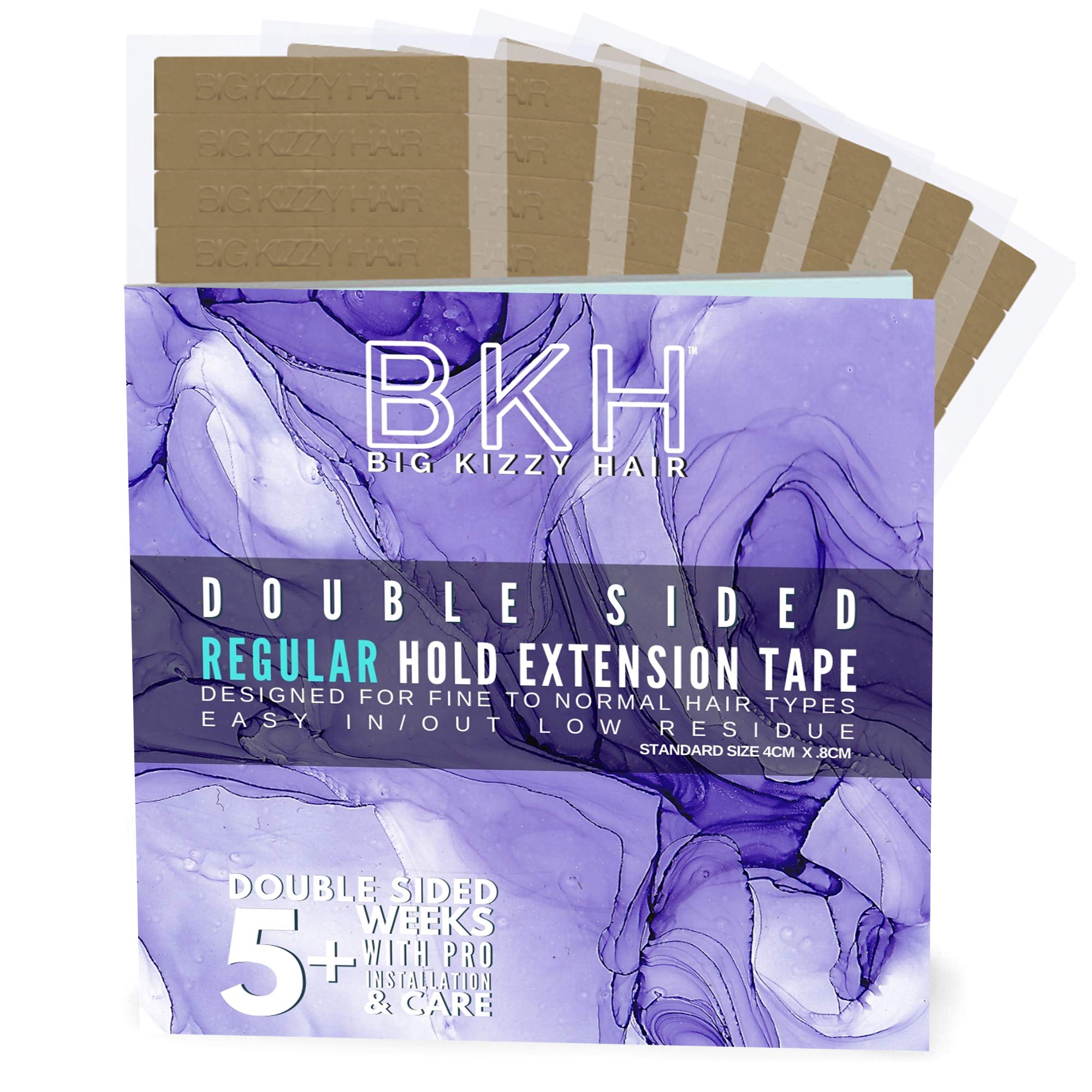 Big Kizzy Regular Hold Tape In Extension Replacement Tape - 144 Tabs - Strong, Natural Hold For 5-7+ Weeks