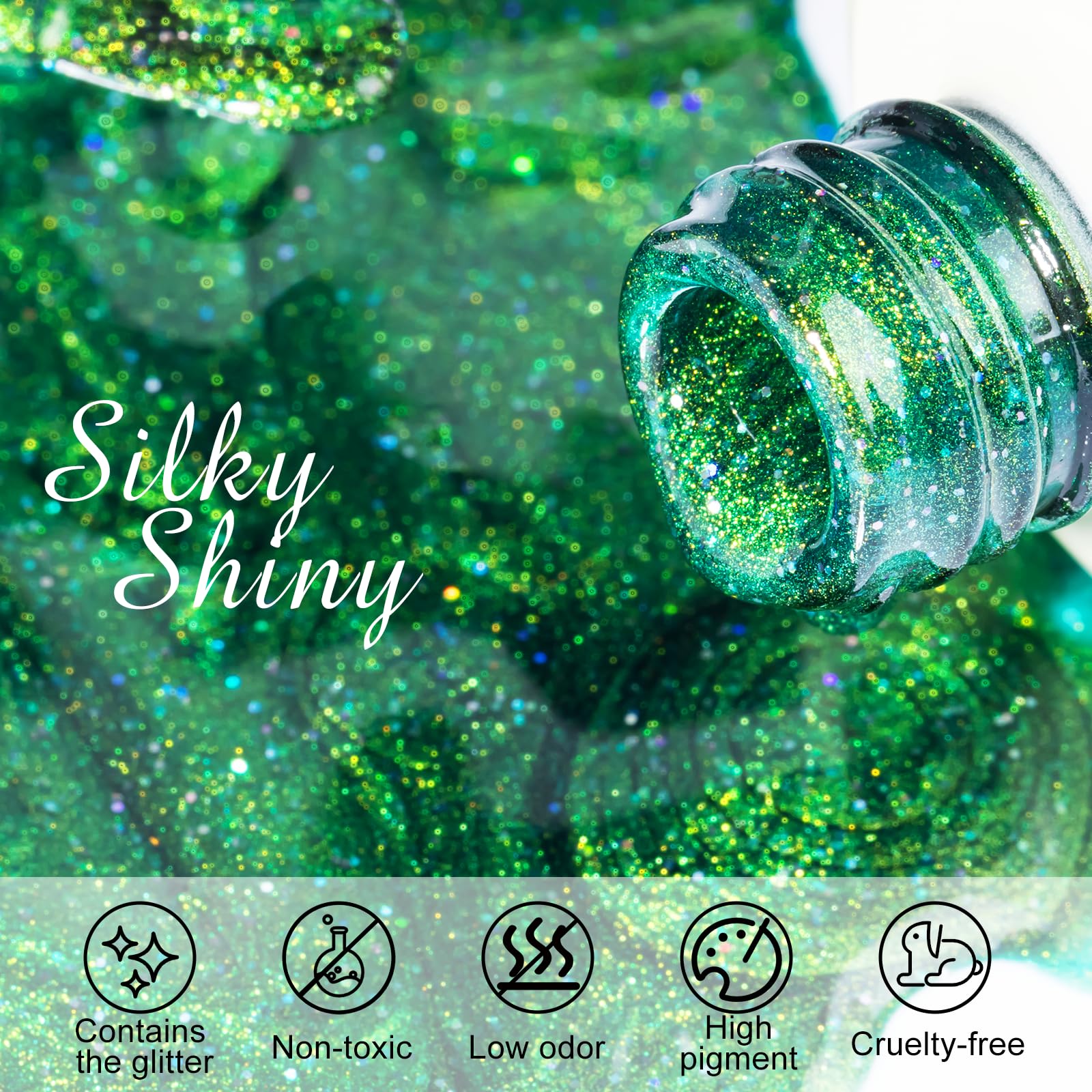 Nxj Infilila Cat Eye Gel Nail Polish,15Ml Cat Eye Gel Polish, Olive Green Gel Nail Polish Glitter Magnetic Gel Nail Polish Hema