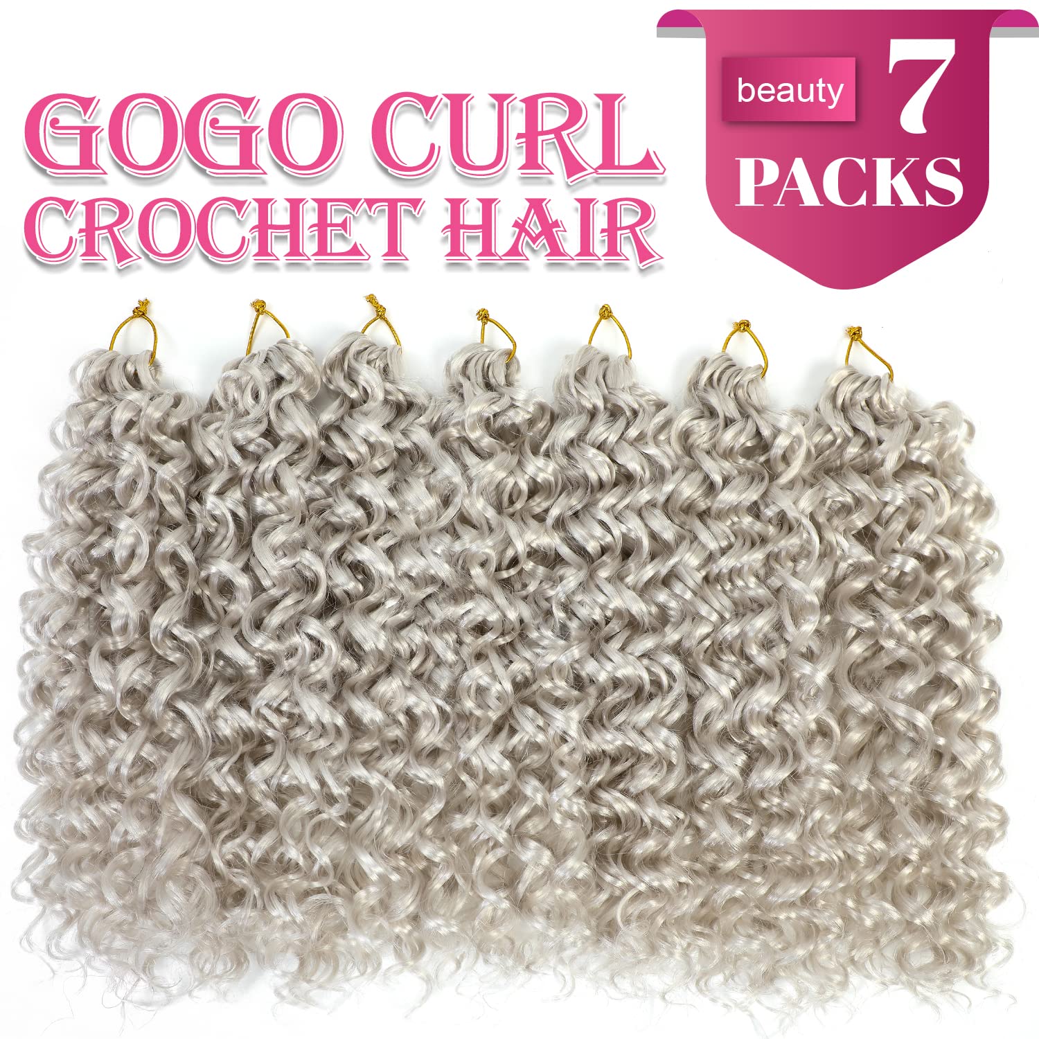 Gogo Curl Crochet Hair 14 Inch 7 Packs Curly Hair Crochet For Black Women Deep Wave Crochet Hair Beach Curl Crochet Hair Synthet