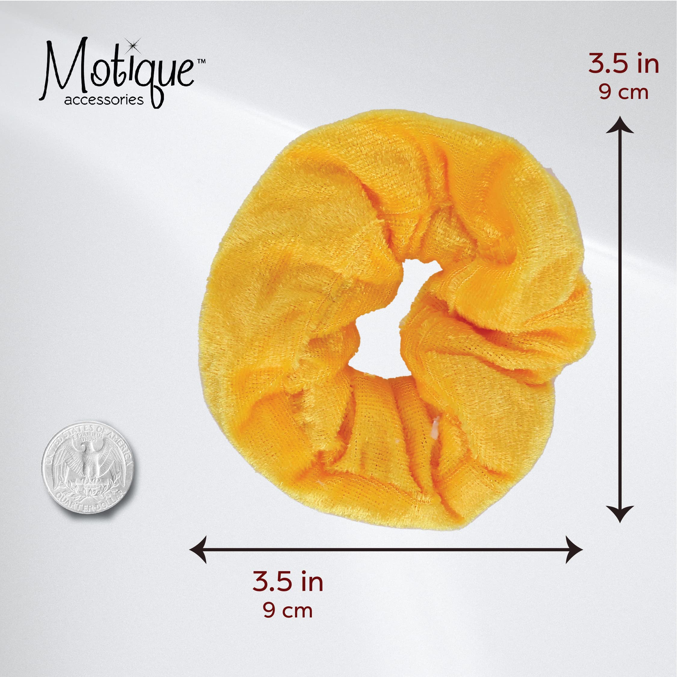 Velvet Solid Scrunchies - Set Of 2 - Yellow