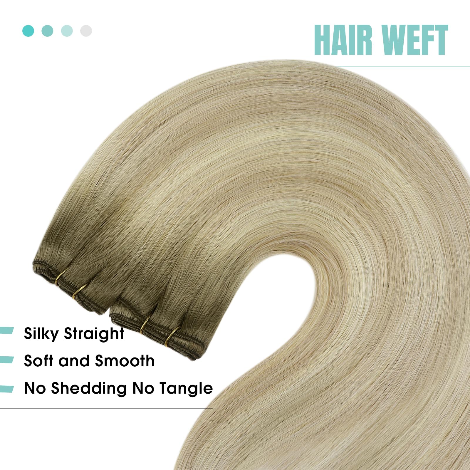 Youngsee Weft Human Hair Extensions Ombre Blonde Weft Extensions Real Human Hair Ash Blonde Ombre Sunkissed Blonde Sew In Hair E