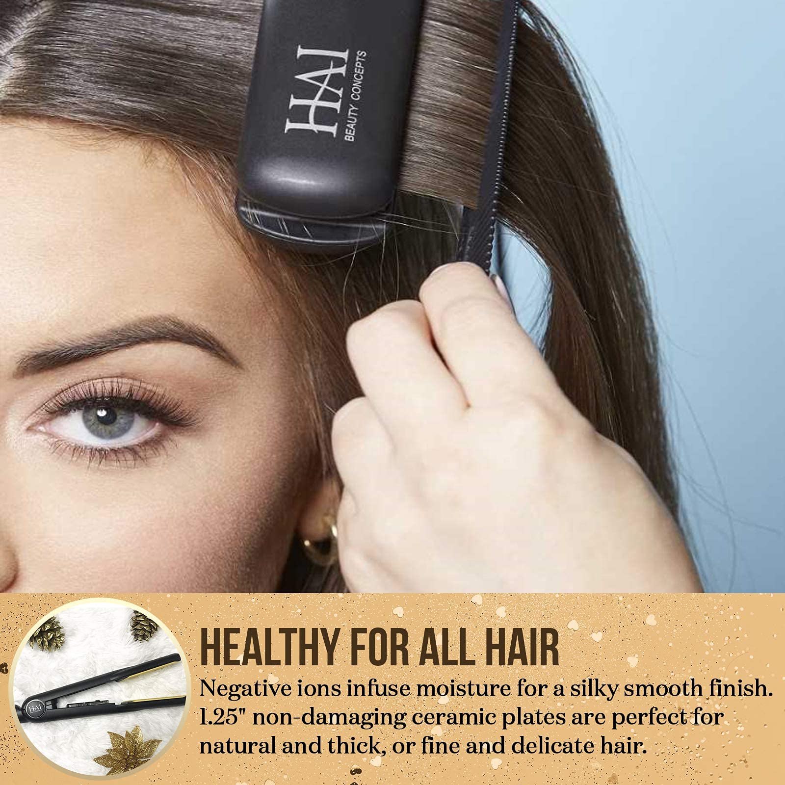 Hai Convertible Flat Iron Hair Straightener For Women - Professional Ceramic Fast Heating Hair Flat Iron With 5 Temperature Leve