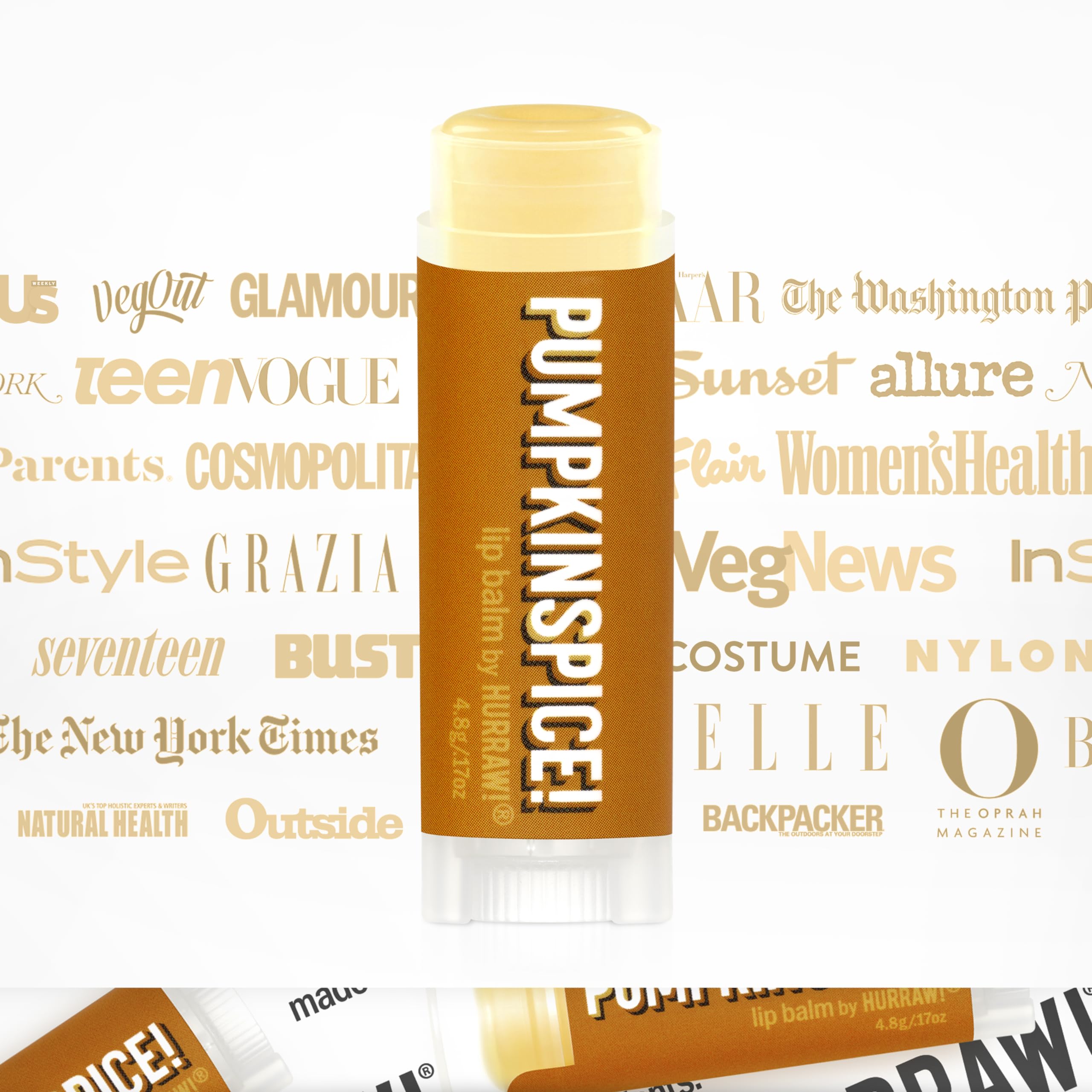 Hurraw! Pumpkin Spice Lip Balm: Organic, Certified Vegan, Cruelty And Gluten Free. Non-Gmo, 100% Natural Ingredients. Bee, Shea,