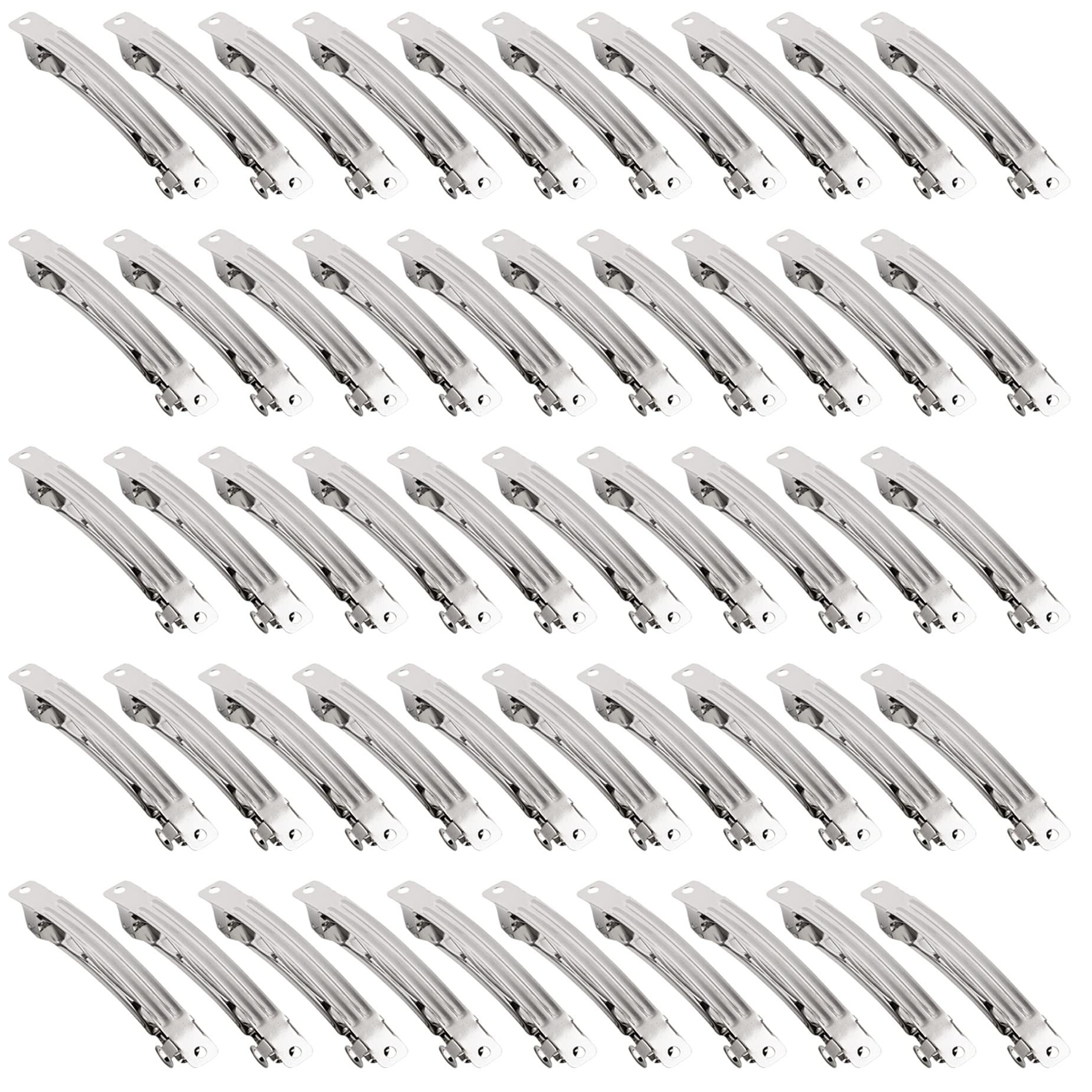 AUEAR, French Barrette Iron Rectangle Hair Clips for DIY Clip Craft Bows (50 Pack, 2 Inch 50mm)