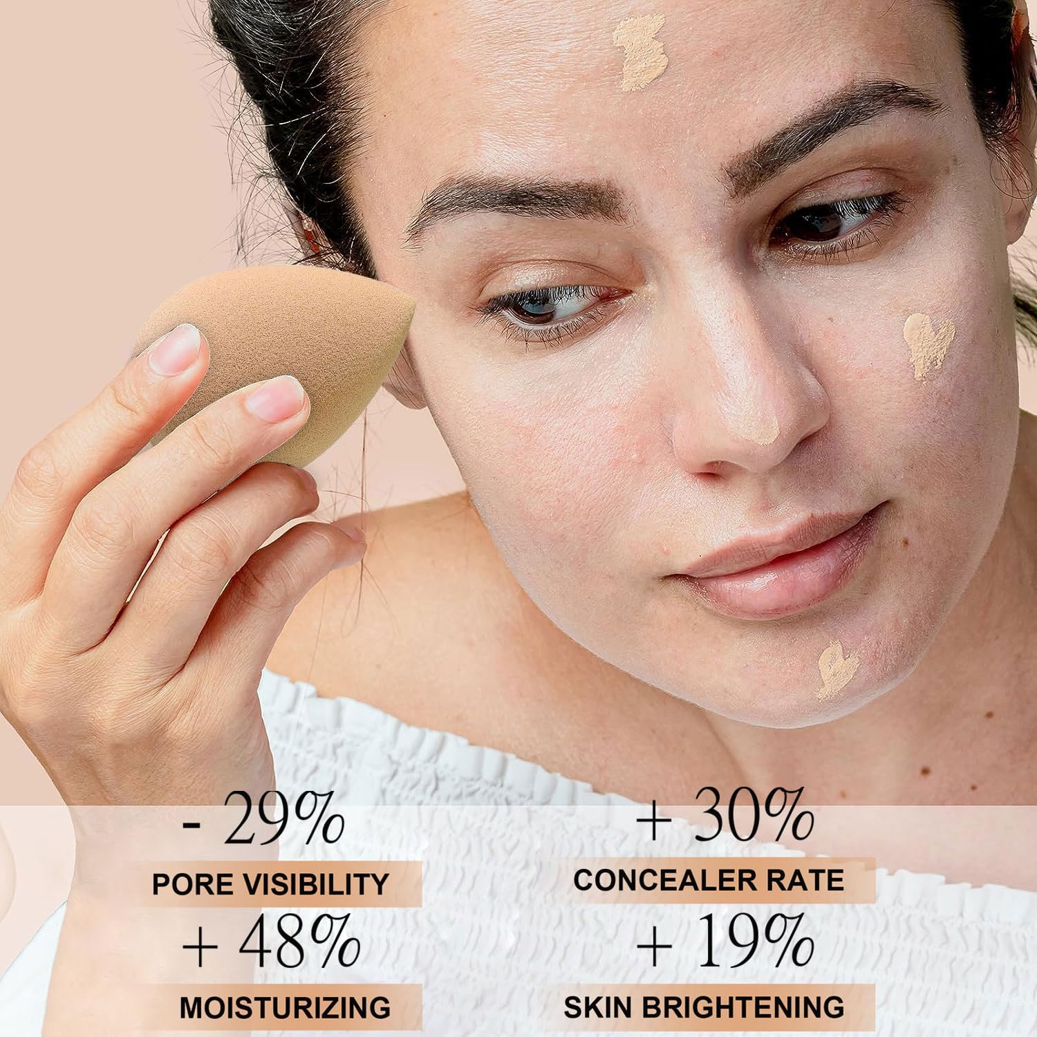 Airbrush Foundation Makeup Spray, Long Lasting Waterproof Full Coverage Foundation For Brighten, Concealer And Hydrating, Natura