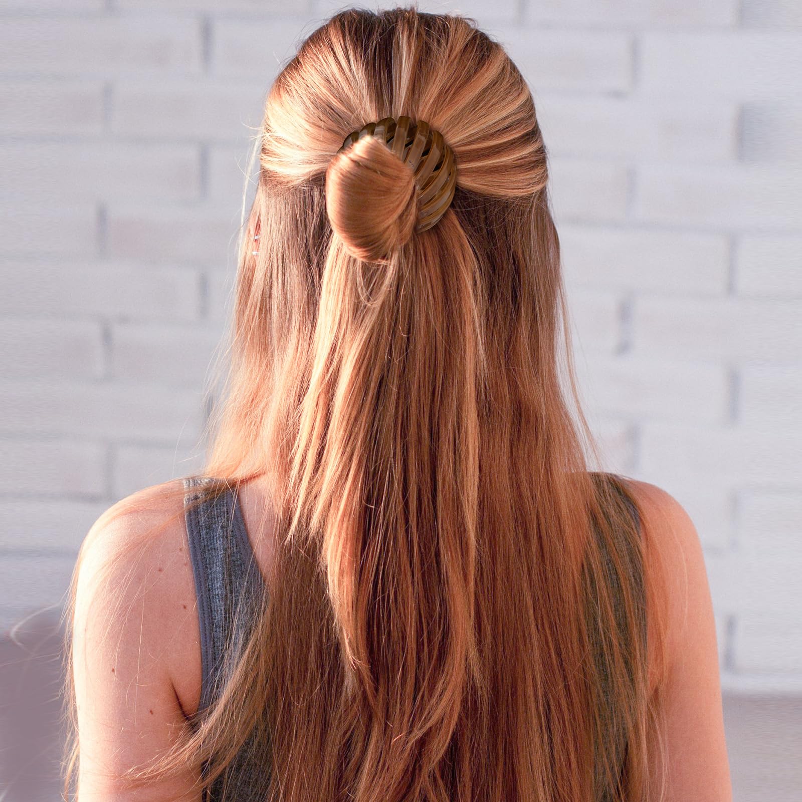 6Pcs Bird Nest Magic Hair Clips Hair Nest For Bun Strong Ponytail Holders For Women Girls (Glossy Transparent Jelly, Large)