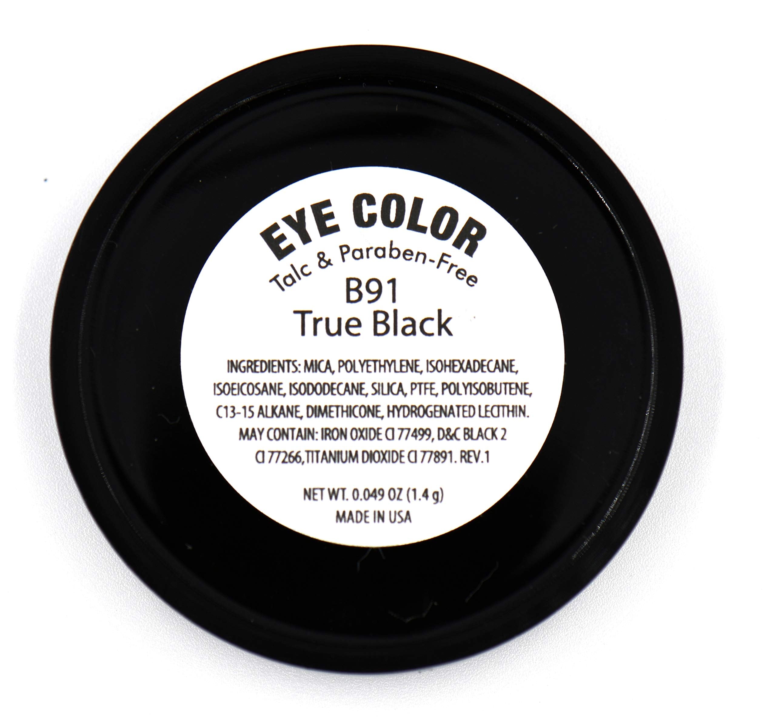 Pure Ziva True Black Night Smokey 100 Pure Jet Black Eye Shimmer Pressed Powder Single Eyeshadow; Talc, Paraben & Cruelty Free