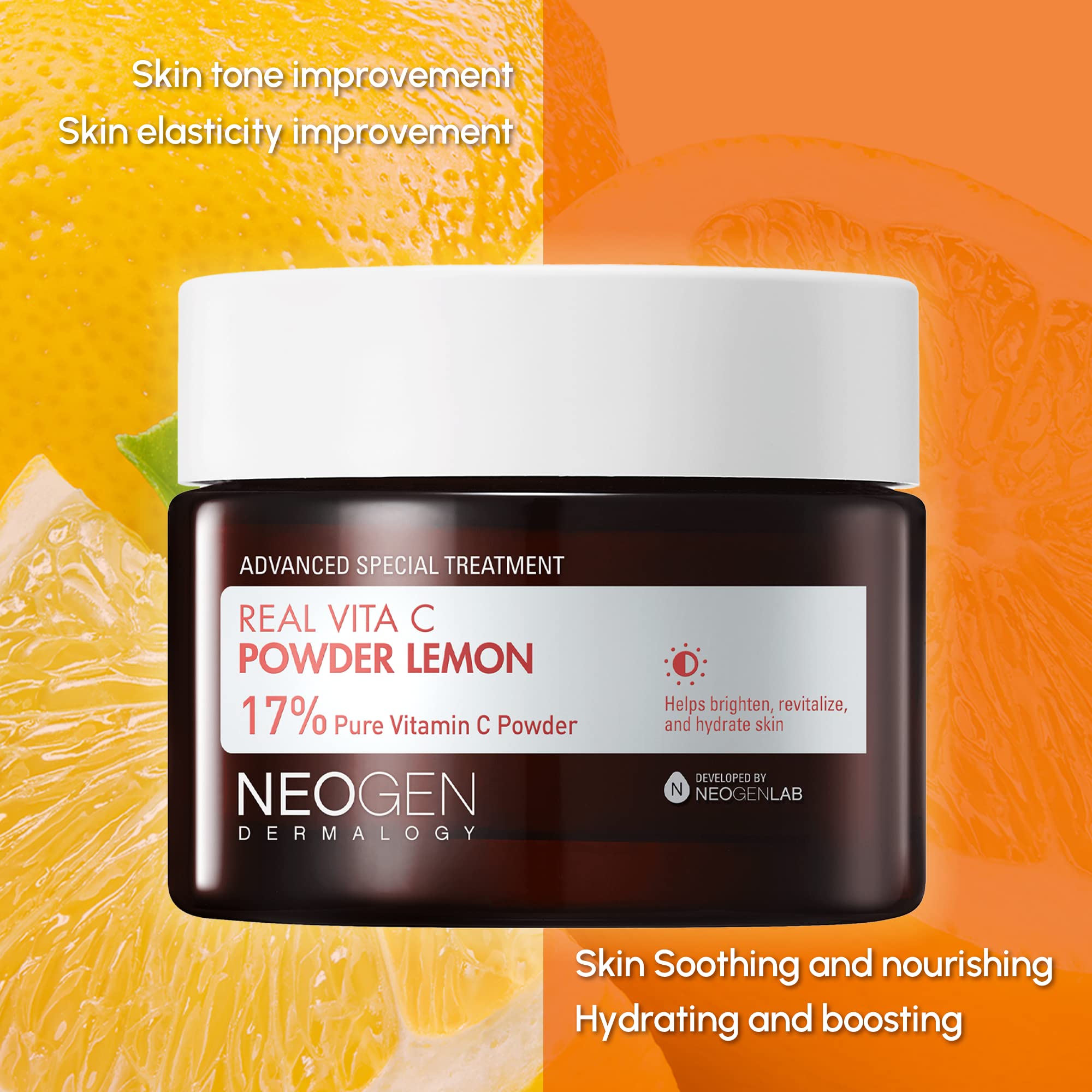 NEOGEN Vita C Powder Lemon 0.70 oz (20g) - Mix to Boost other Facial Skin Care - Brightening & Radiance Boosting Vitamin C Powde