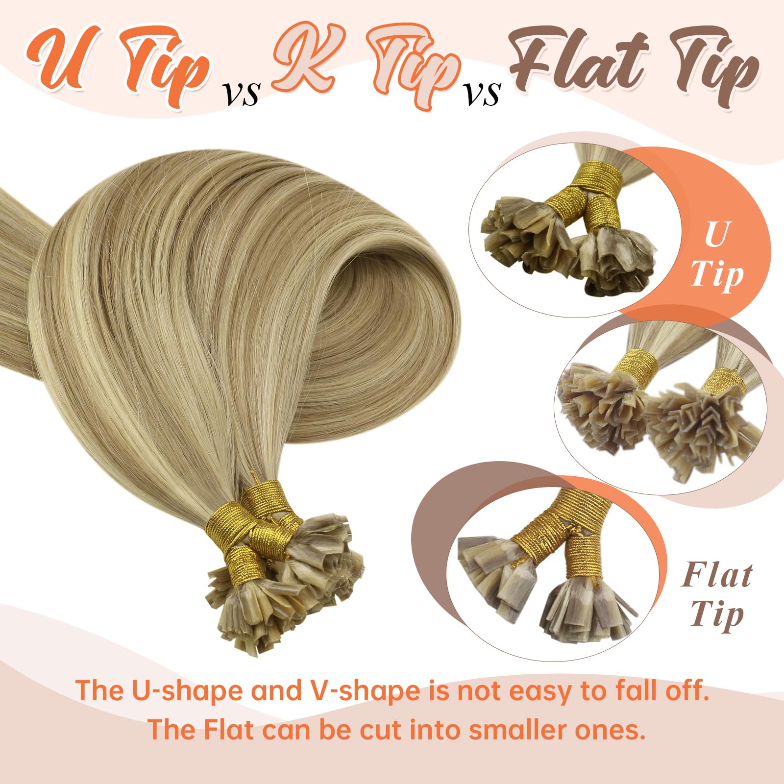 Sunny Blonde U Tip Hair Extensions Human Hair U Tip Hair Extensions Ash Blonde Highlights Light Blonde Utip Human Hair Extension