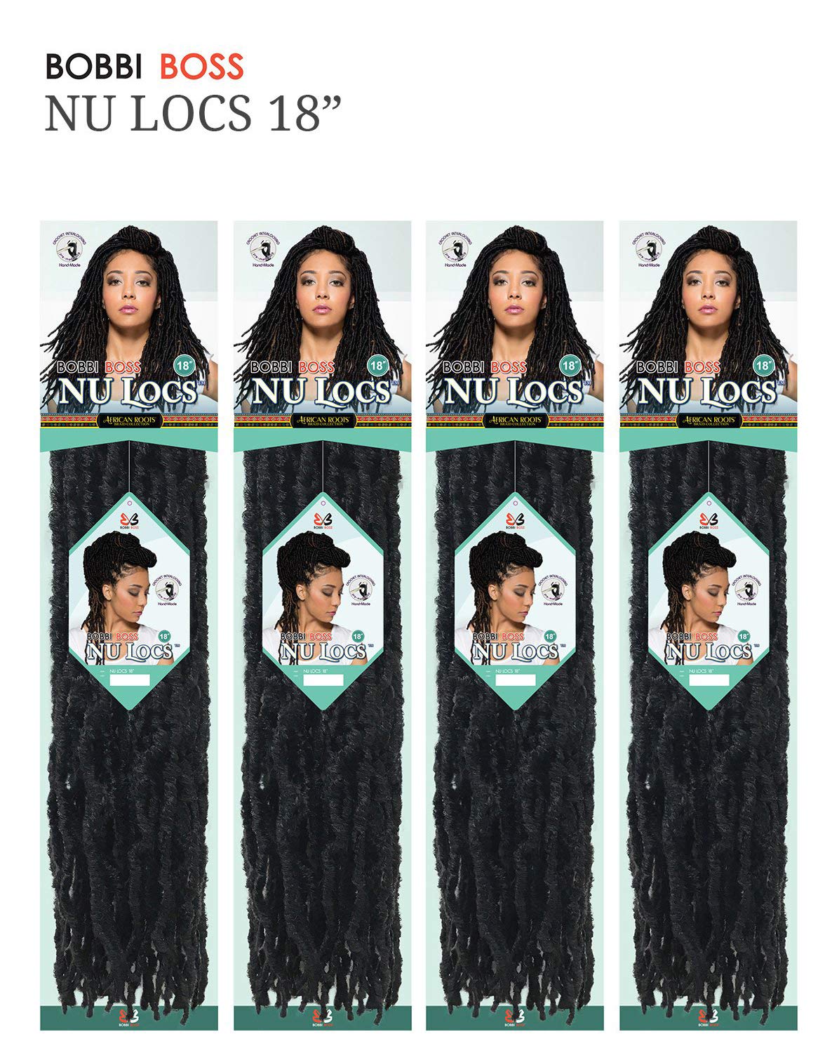 Bobbi Boss Synthetic Hair Crochet Braids African Roots Braid Collection Nu Locs 18 (4-PACK, 27)