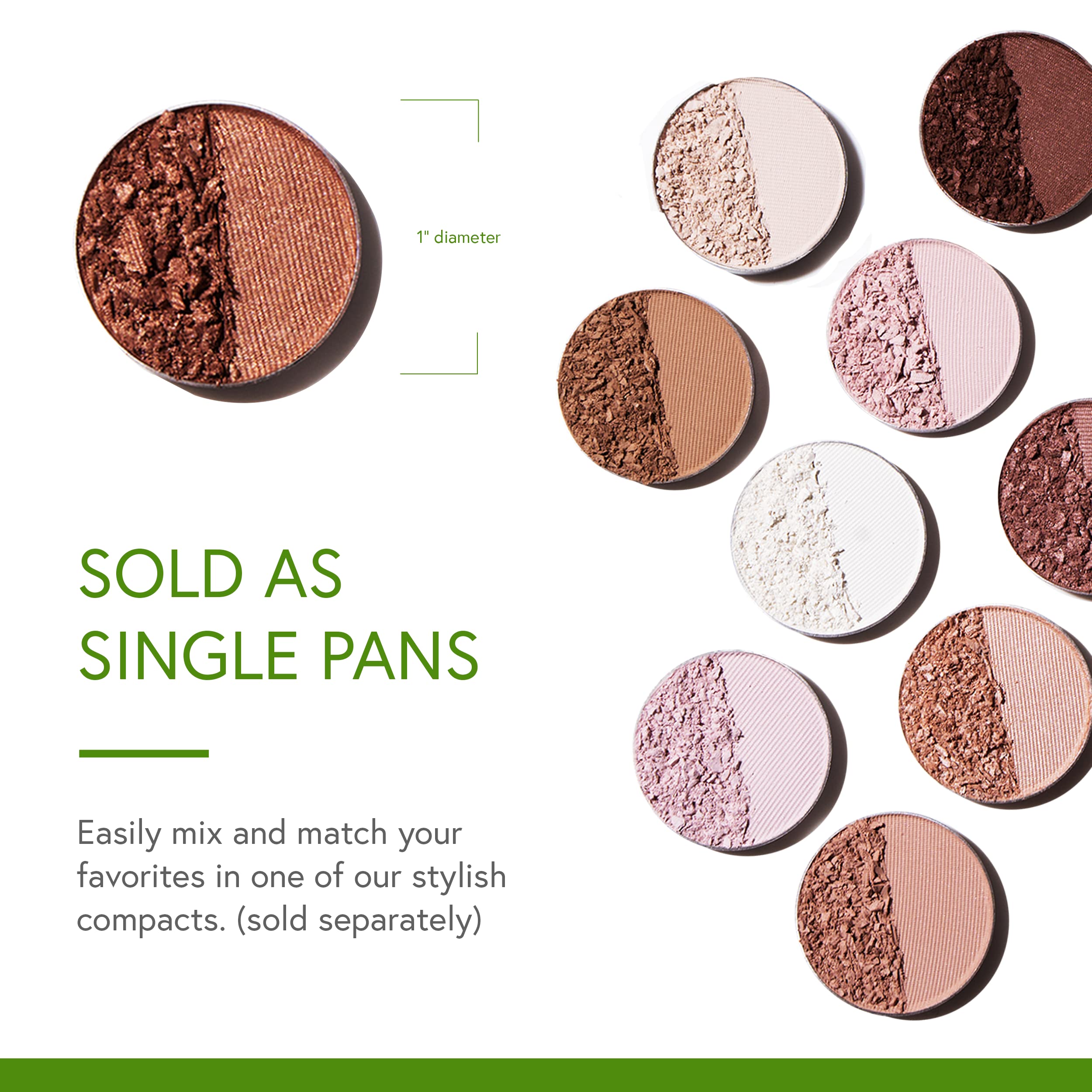 Honeybee Gardens Pressed Powder Eye Shadow Single Refill, Canterbury, Matte Light Dusty Plum, Long-Wearing, Creaseproof Mineral