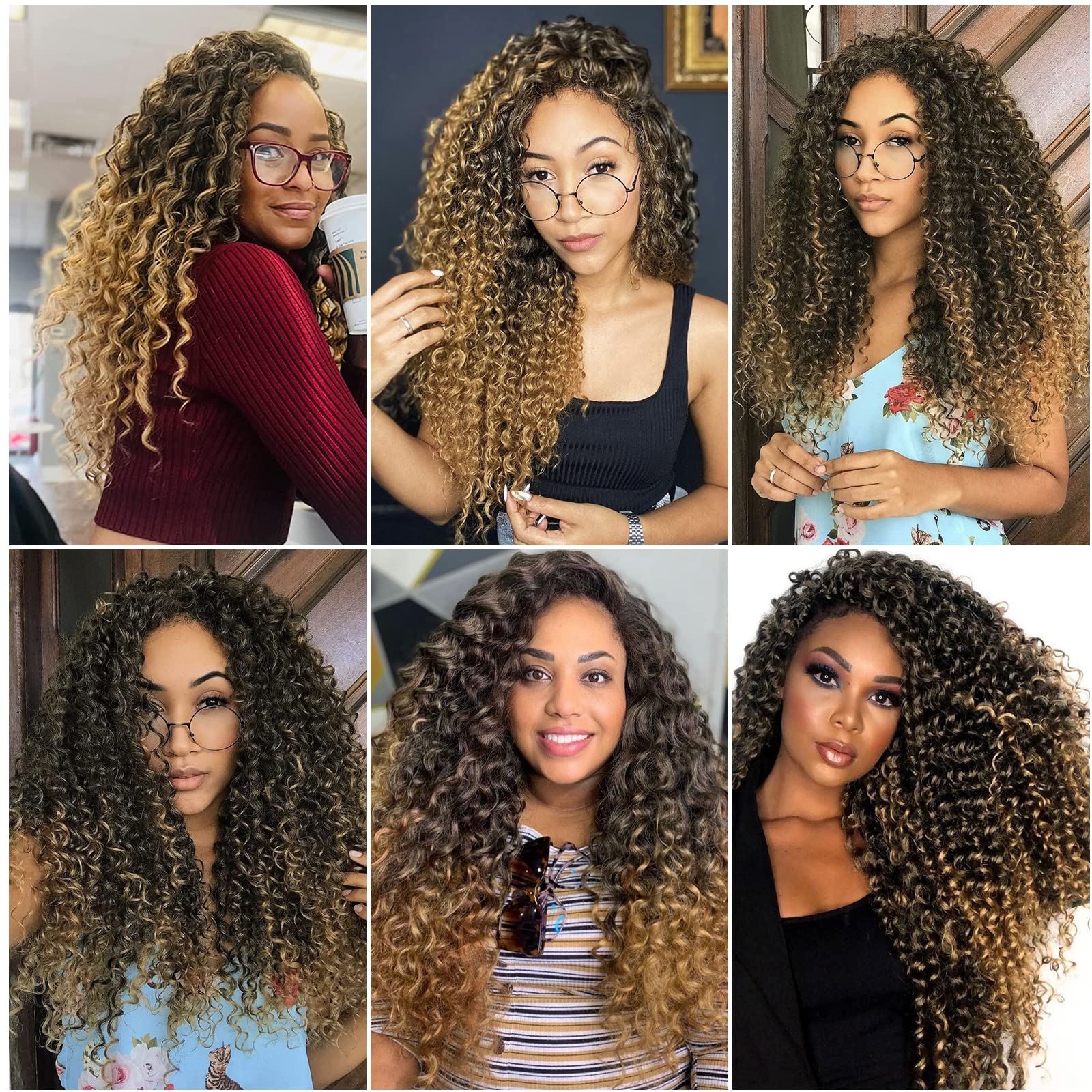 Gogo Curl Crochet Hair 18Inch Water Wave Crochet Hair Ombre Blonde Synthetic Bohemian Crochet Braids Deep Wave Braiding Hair Ext