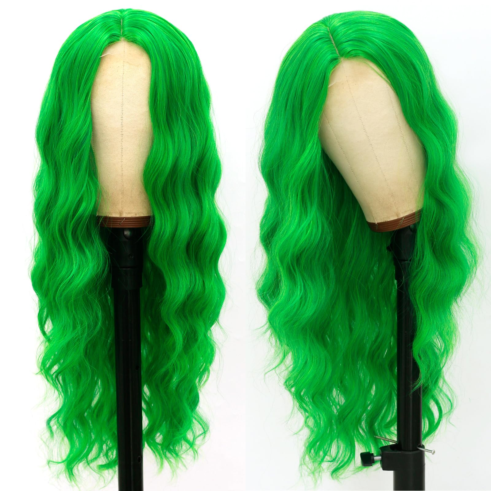 EVLYNN Green Lace Front Wigs Loose Wavy Wigs for Fashion Women Heat Resistant Natural Wave Wigs Synthetic Hair Replacement Wigs 
