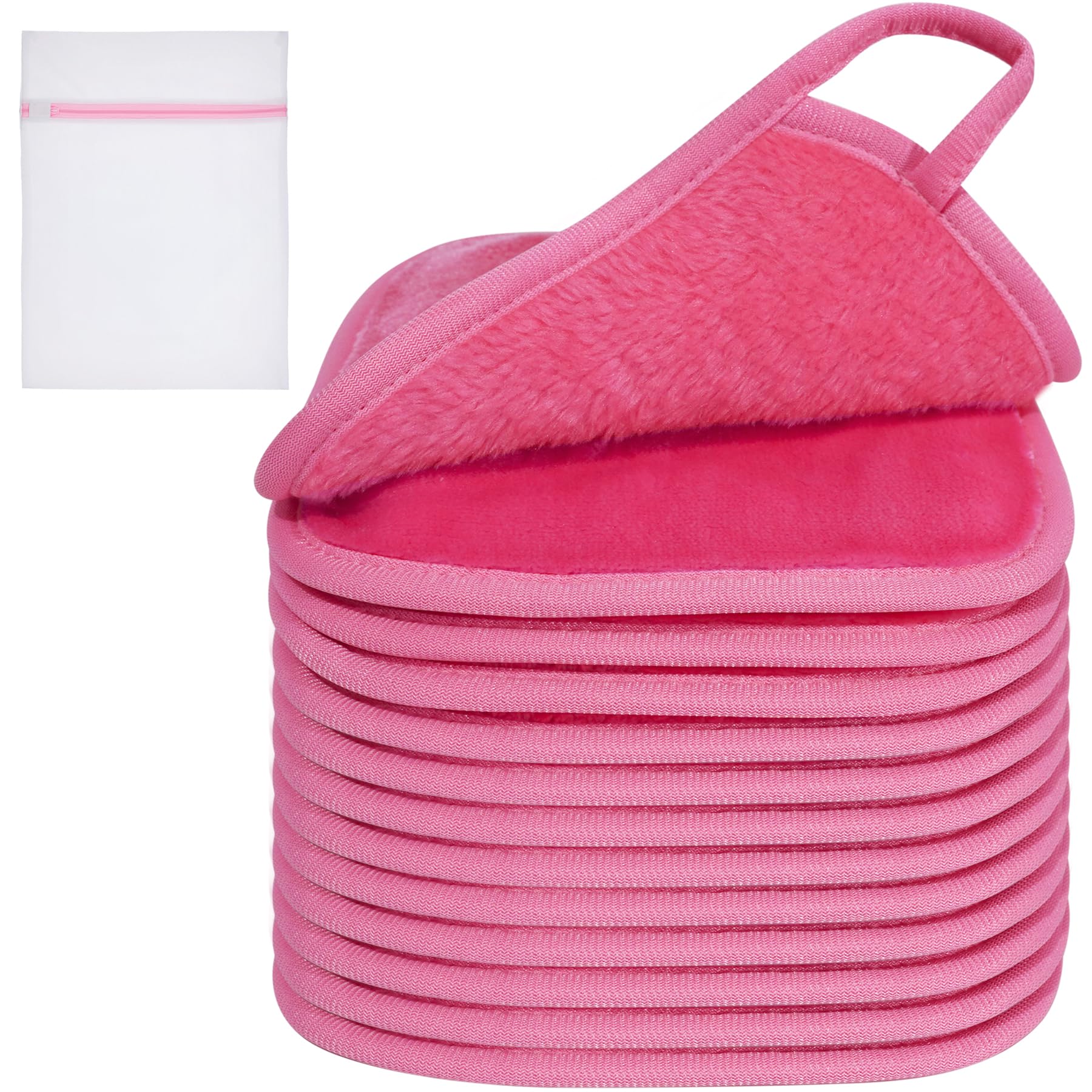 Kodamo Makeup Remover Cloth, Reusable Makeup Remover Pads Washable Travel Bag, Microfiber Makeup Removal Face Wash Cloths With J