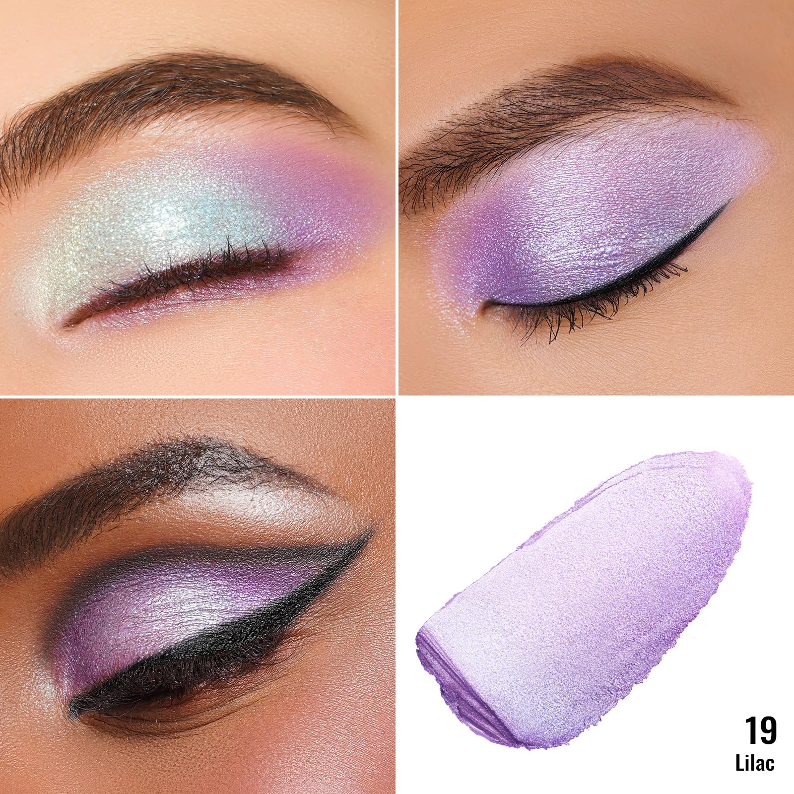 Oulac Purple Cream Eyeshadow also for Highlighter Large Capacity Highly Pigmented Eye Shadow Waterproof &Long Lasting with Moist