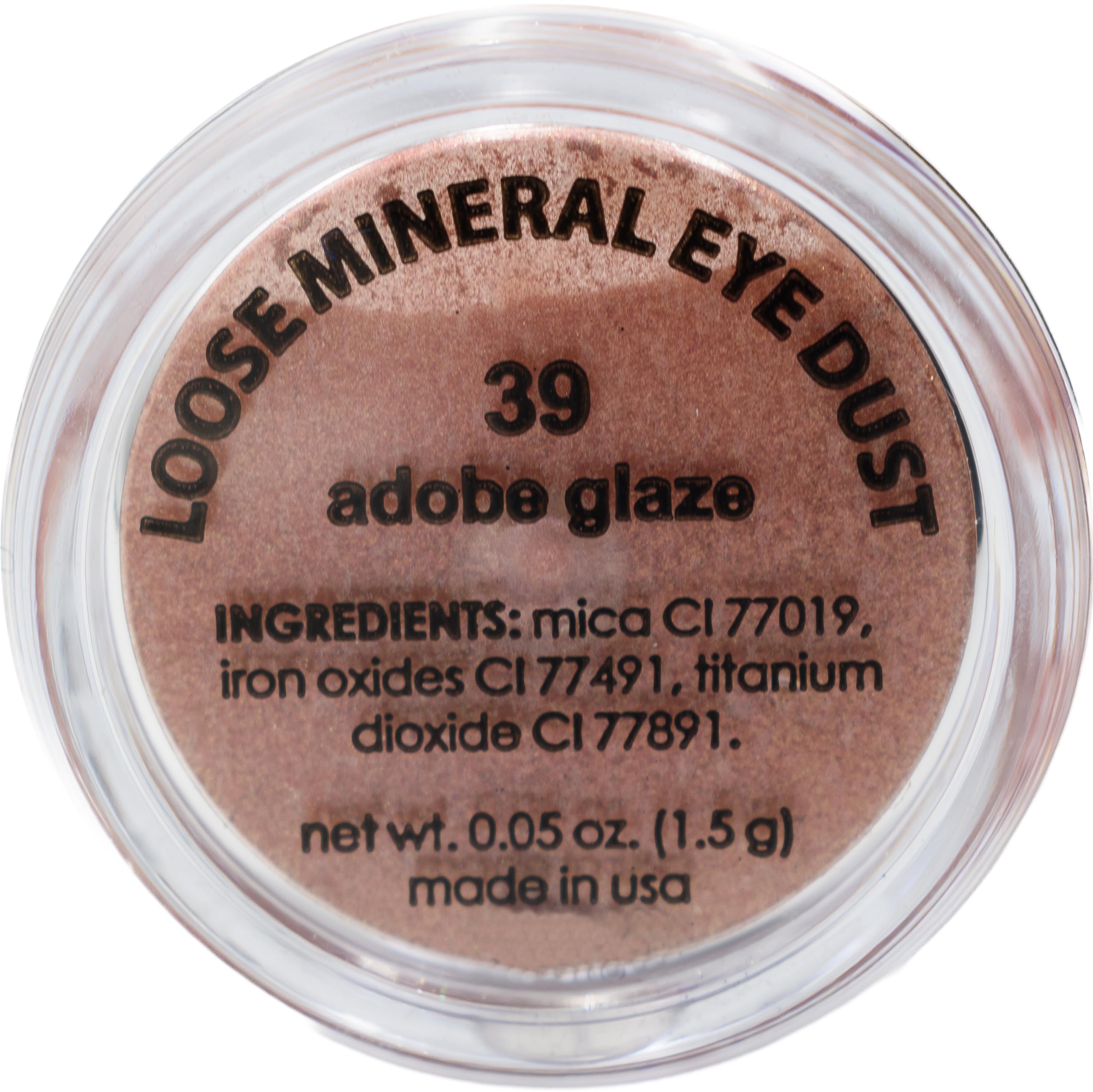 Pure Ziva Adobe Glaze Copper Bronze Light Red Pink Loose Eyeshadow Powder Pigment, Single Glitter Mineral Dust Jar Pot, Vegan, T
