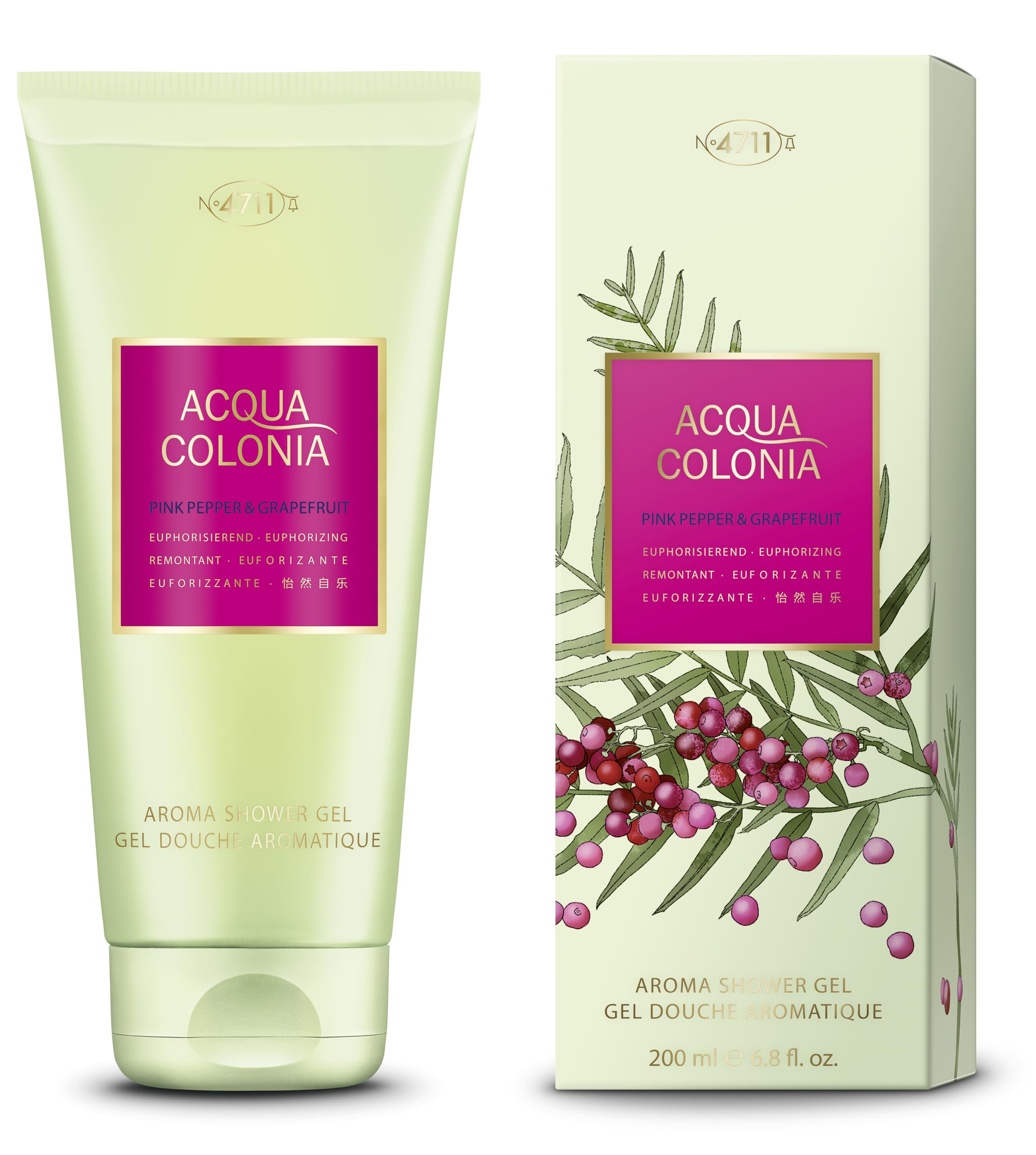 4711 Acqua Colonia Aroma Shower Gel, Pink Pepper And Grapefruit, 68 Ounce