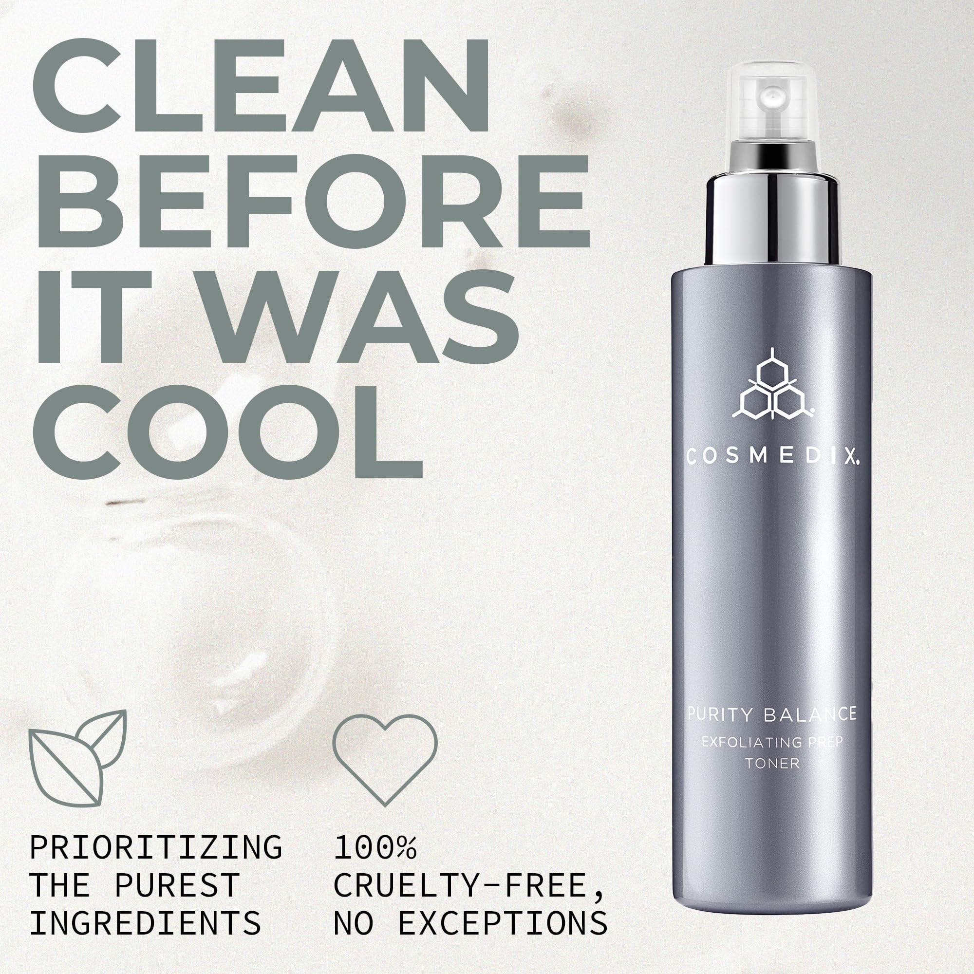 COSMEDIX Purity Balance Exfoliating Prep Face Toner - Hydrating Facial Toner for Acne-Prone Skin, Fine Lines & Wrinkles - Deep C