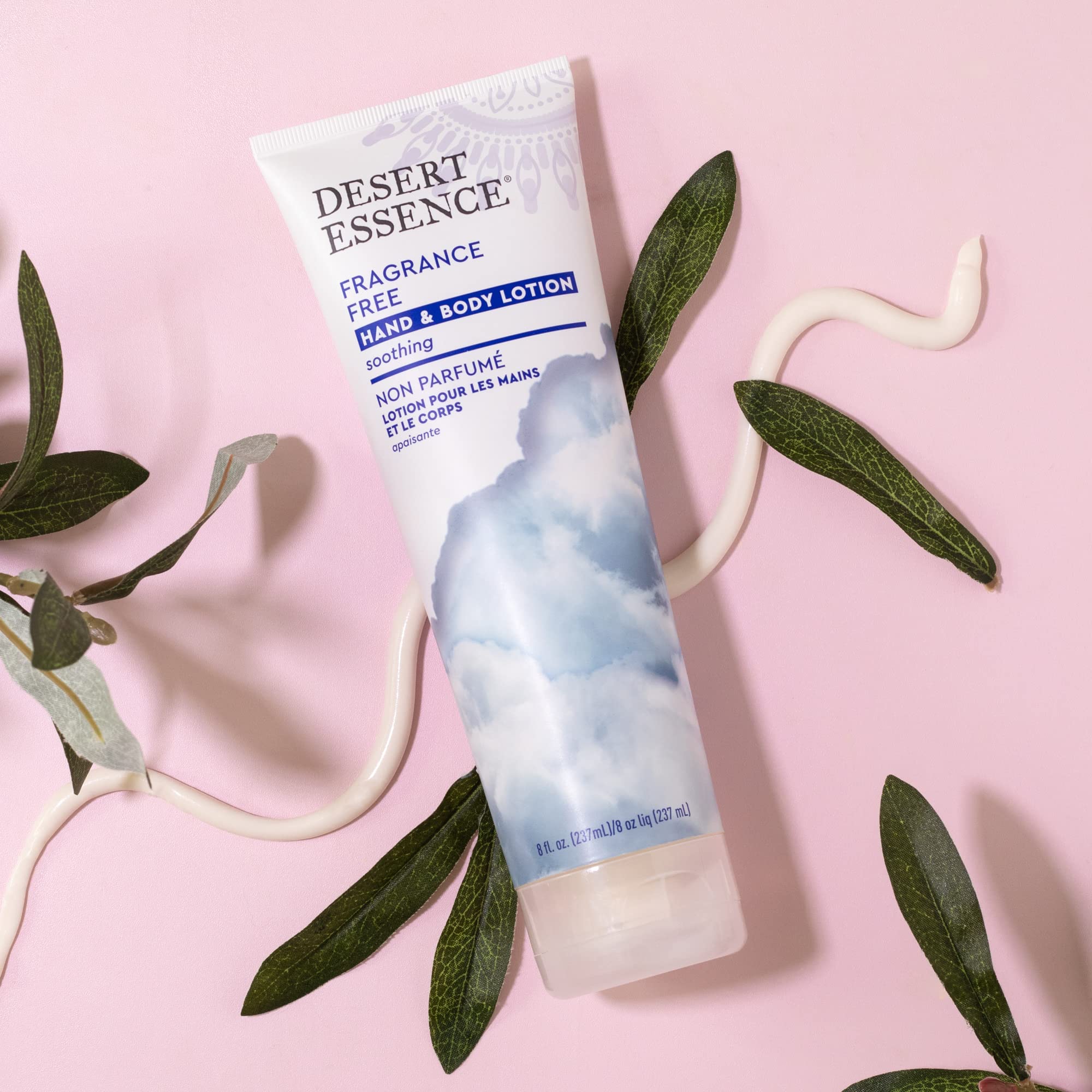 Desert Essence Fragrance Free Hand & Body Lotion - 8 Fl Ounce - Soothing - Aloe Vera - Shea Butter - Green Tea - Coconut Oil - J