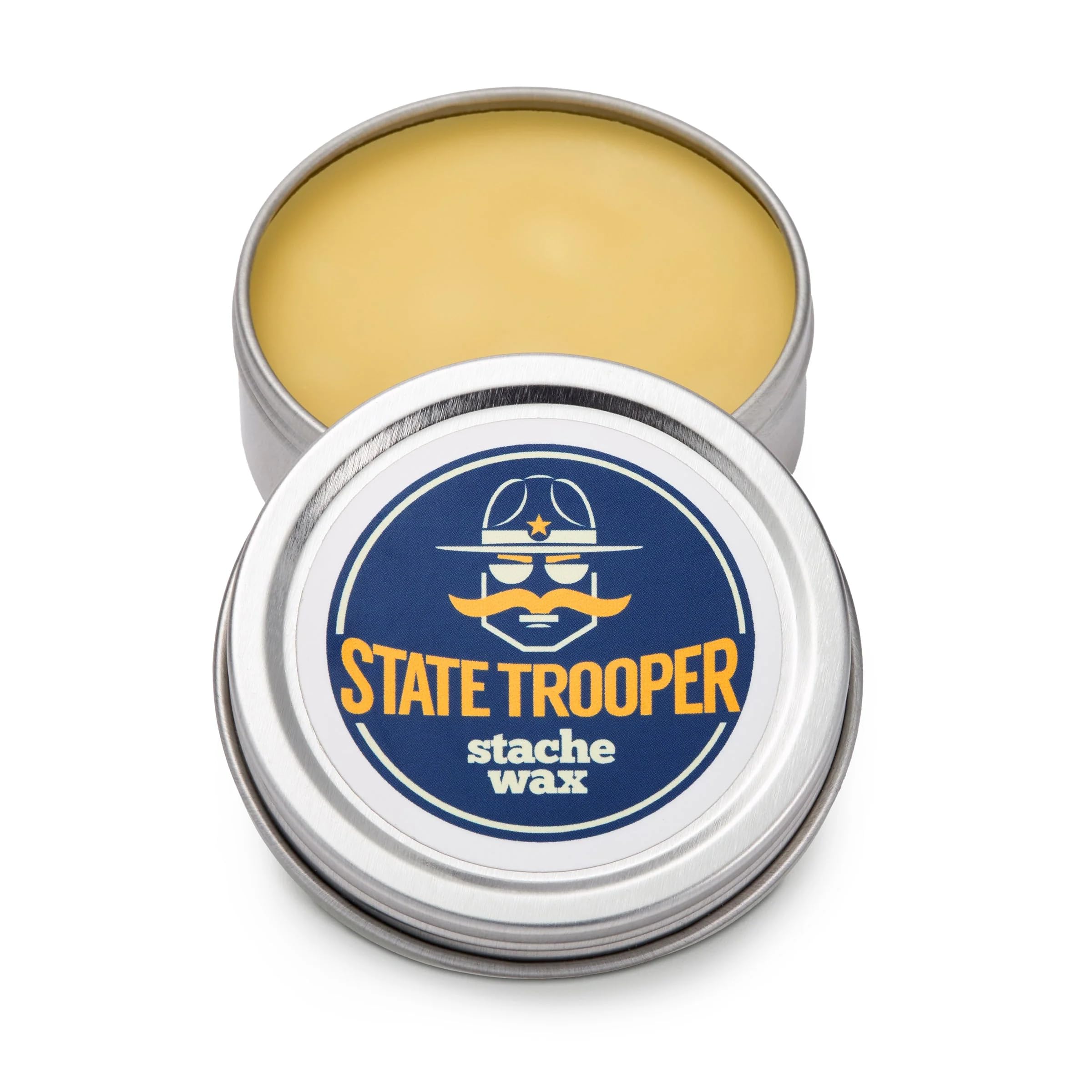 State Trooper Stache Wax - Mustache Wax (Medium Hold) with Natural Beeswax, Coconut Oil & Lanolin, Nourishes & Styles - Subtle M
