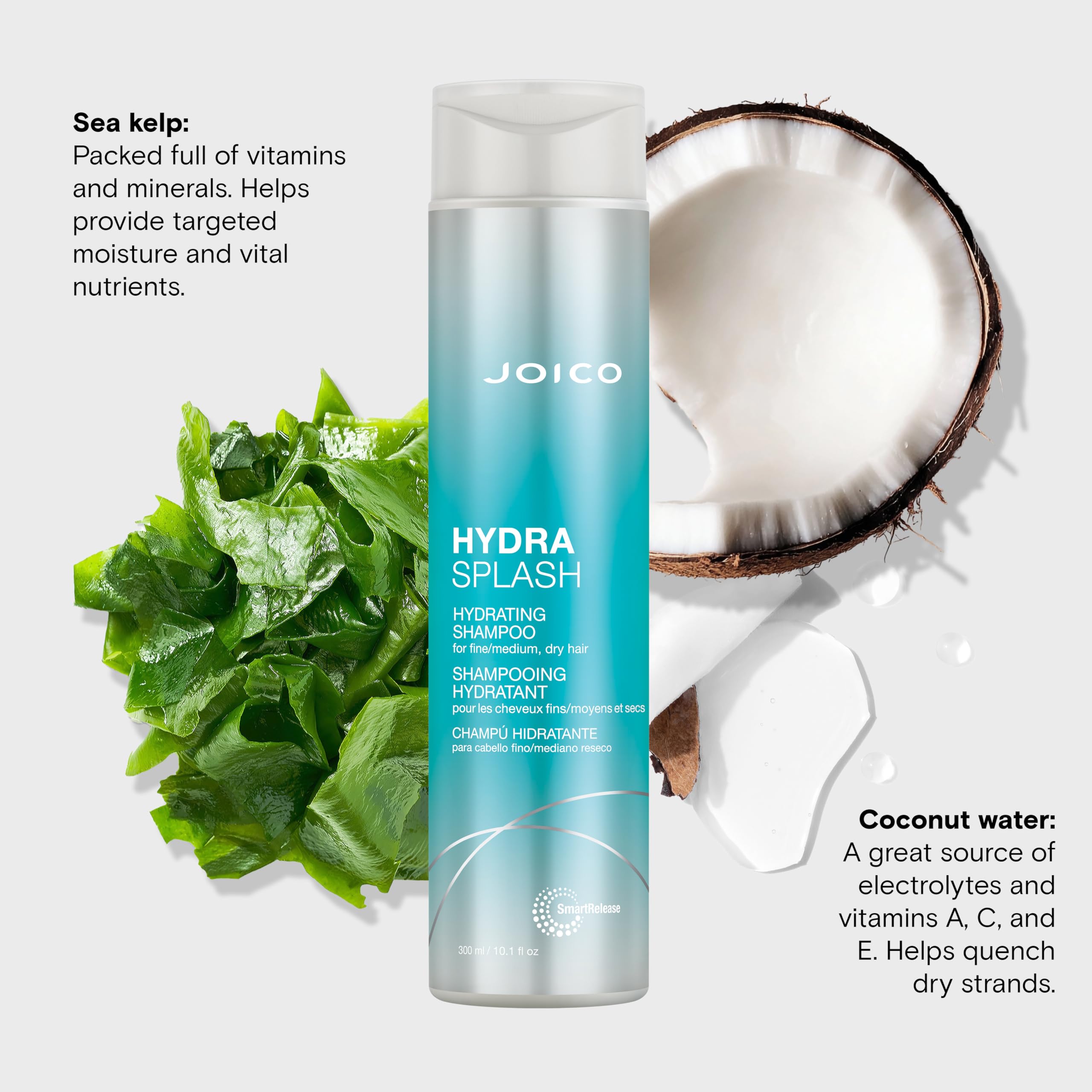 Joico Hydrasplash Hydrating Shampoo  For Fine, Medium, Dry Hair  Replenish Moisture  Add Hydration & Softness  With Sea Kelp & C