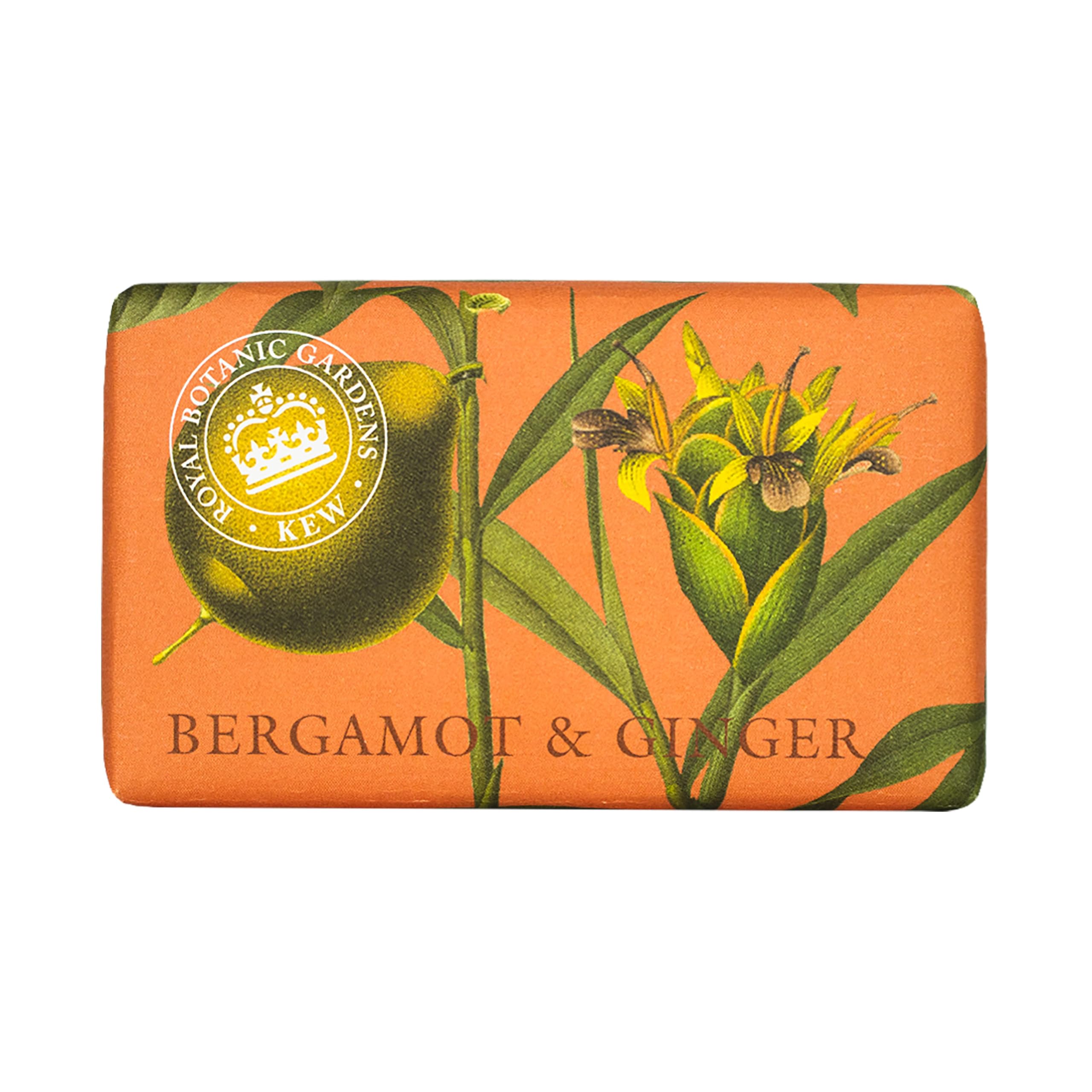 The English Soap Company Royal Botanical Gardens Kew Wrapped Soap Bar, Luxury Bergamot Shea Butter Soap Bar, Moisturising Soap B