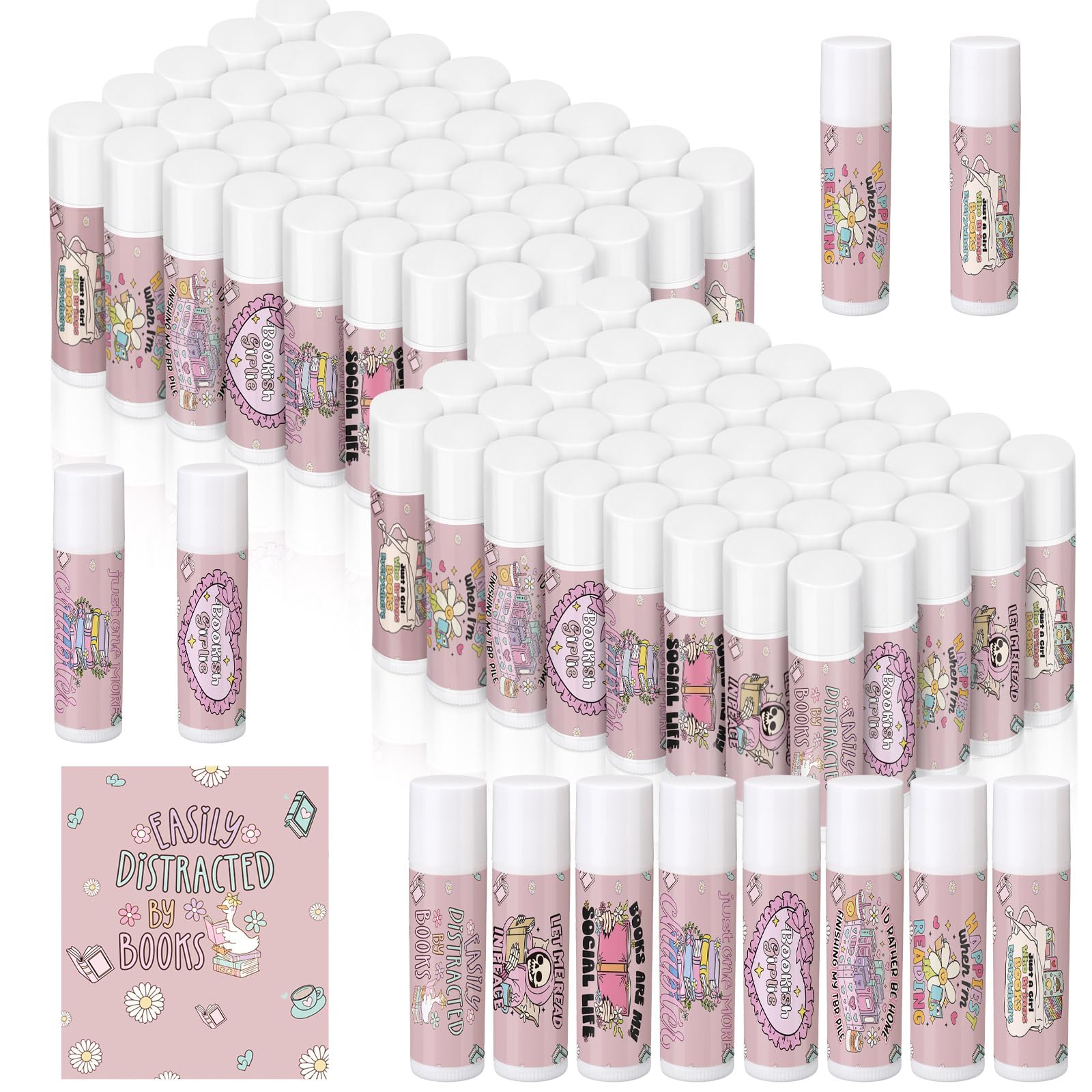 Heigble 32 Pcs Bookish Book Club Gifts Lip Balms Bulk Book Club Lover Bookish Party Favors Librarian Bookworms Readers Lip Balm 