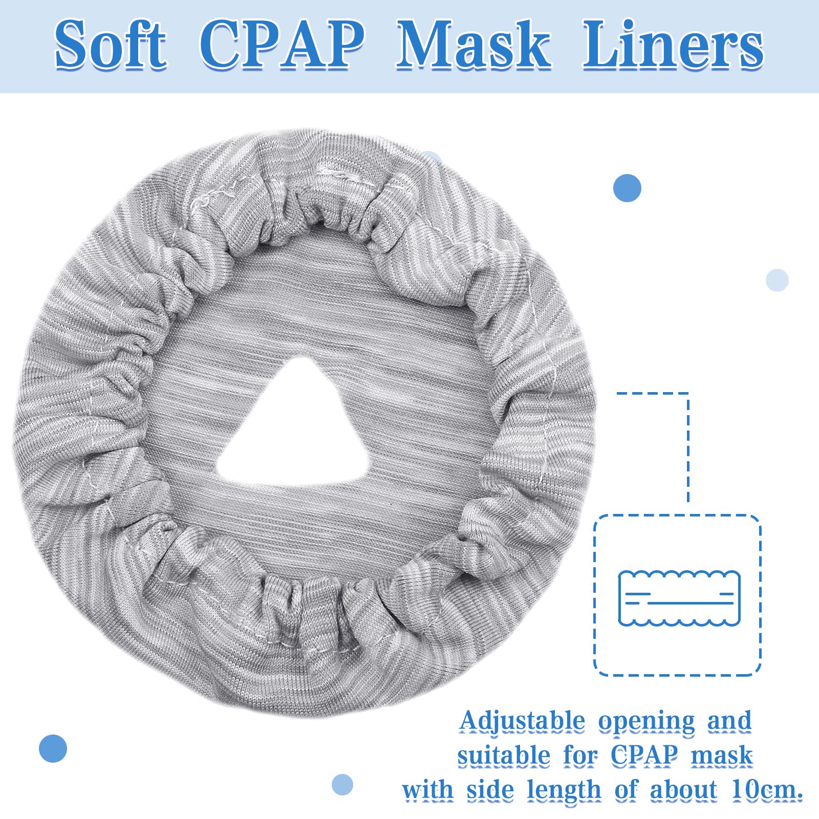 Tudomro 6 Packs Mask Liners for Full Face Cover Cushions Reusable Soft Mask Reduce Facial Redness Apnea(Grey)