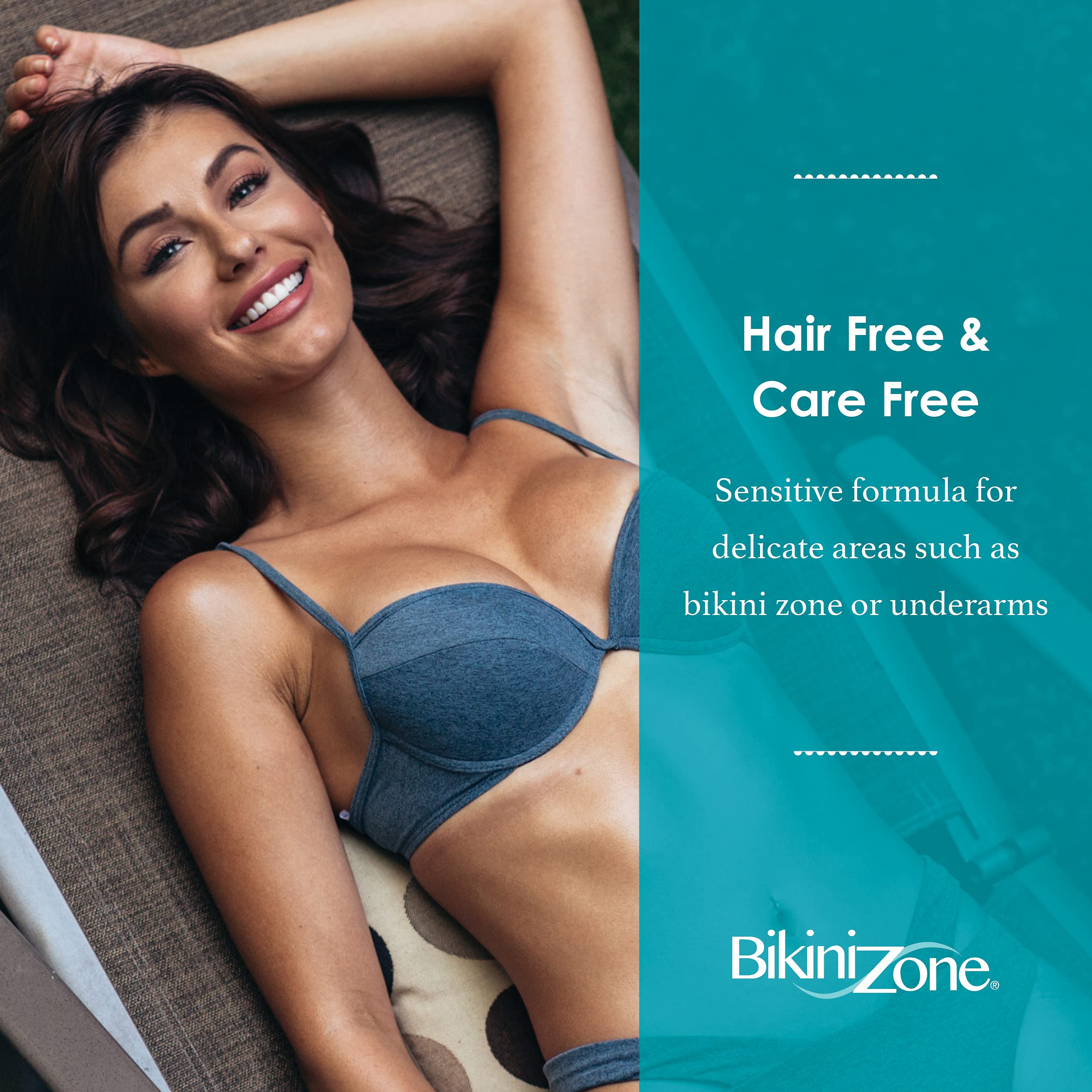 Bikini Zone Crme Hair Remover - Instant Hair Removal For Women - Depilatory Cream For Sensitive Skin & Delicate Areas - Lasts Lo