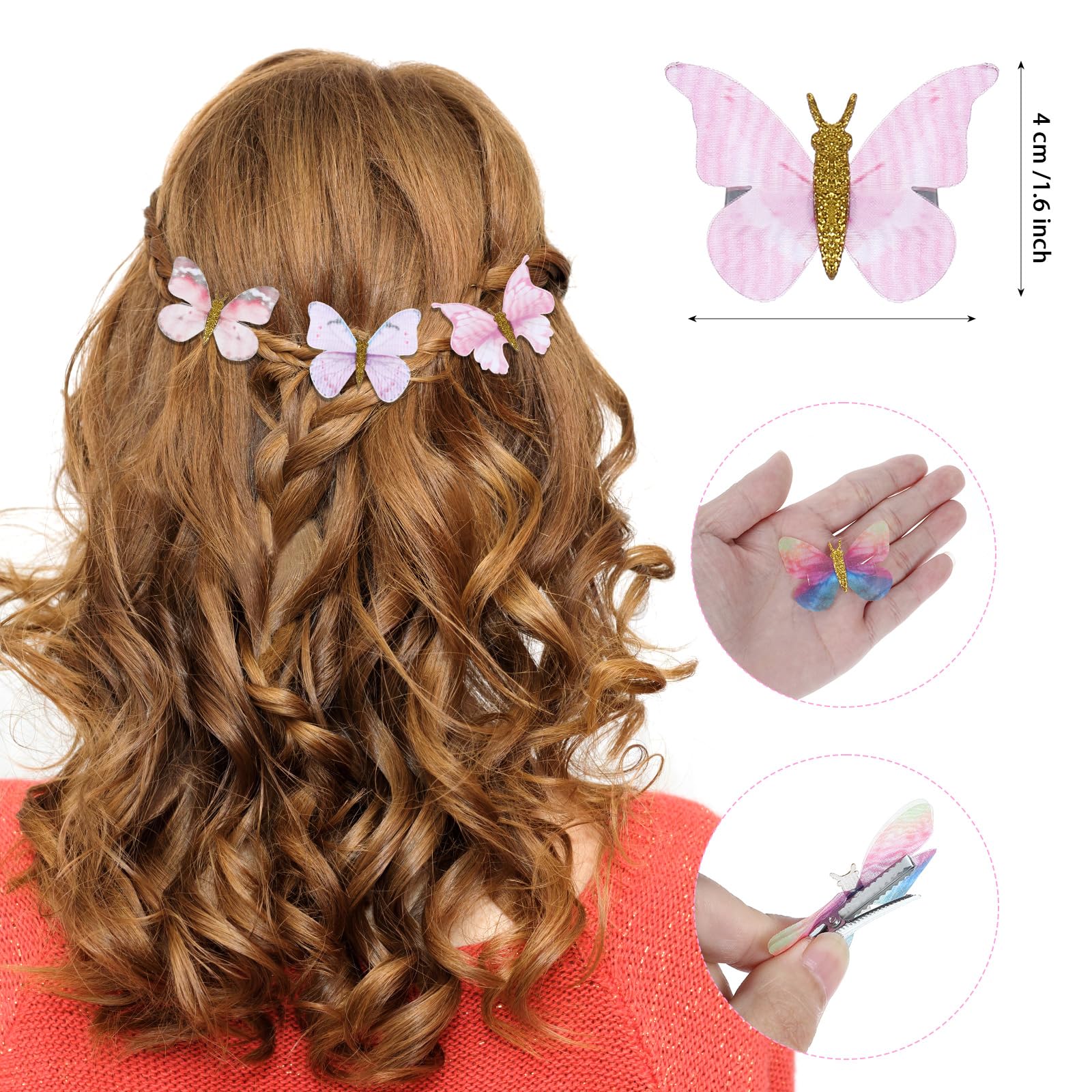 Tyqour 18pcs Cute Small Butterfly Hair Clips for Girls Fun Hair Butterfly Clips Y2k Fairy Butterfly Accessories for Women 90s