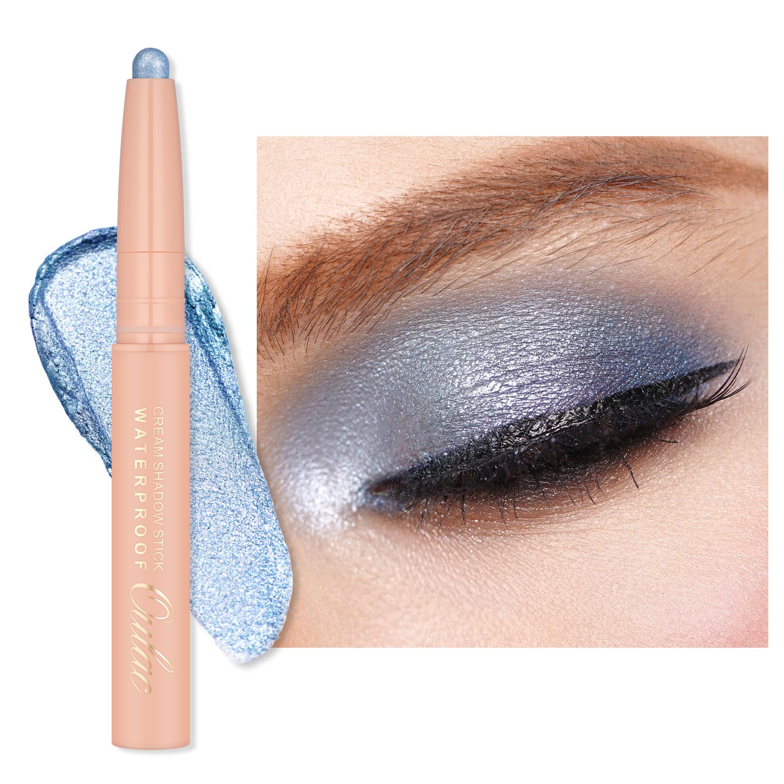 Oulac Waterproof Eye Shadow Stick Smooth And Long Lasting, Shimmering Glitter Finish, Blendable Eyes Makeup, Vegan & Cruelty-Fre