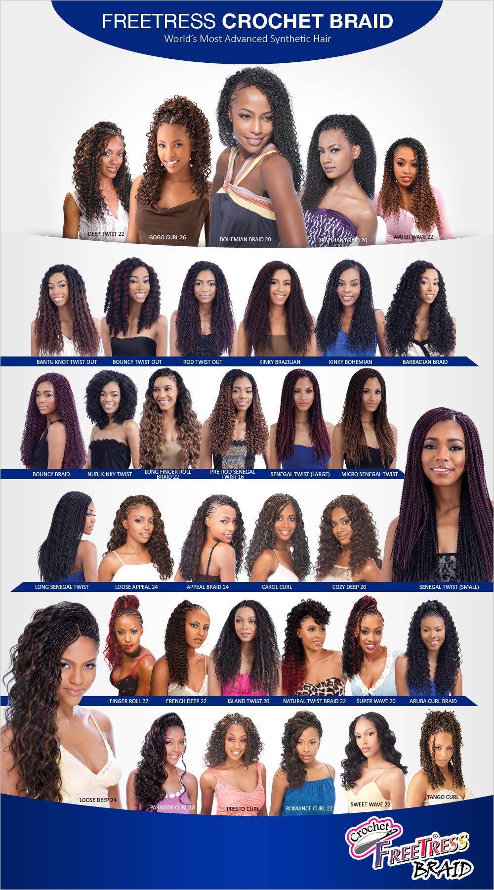 FreeTress Synthetic Hair Braids Deep Twist Bulk 22'' (4-Pack, TP4/27)